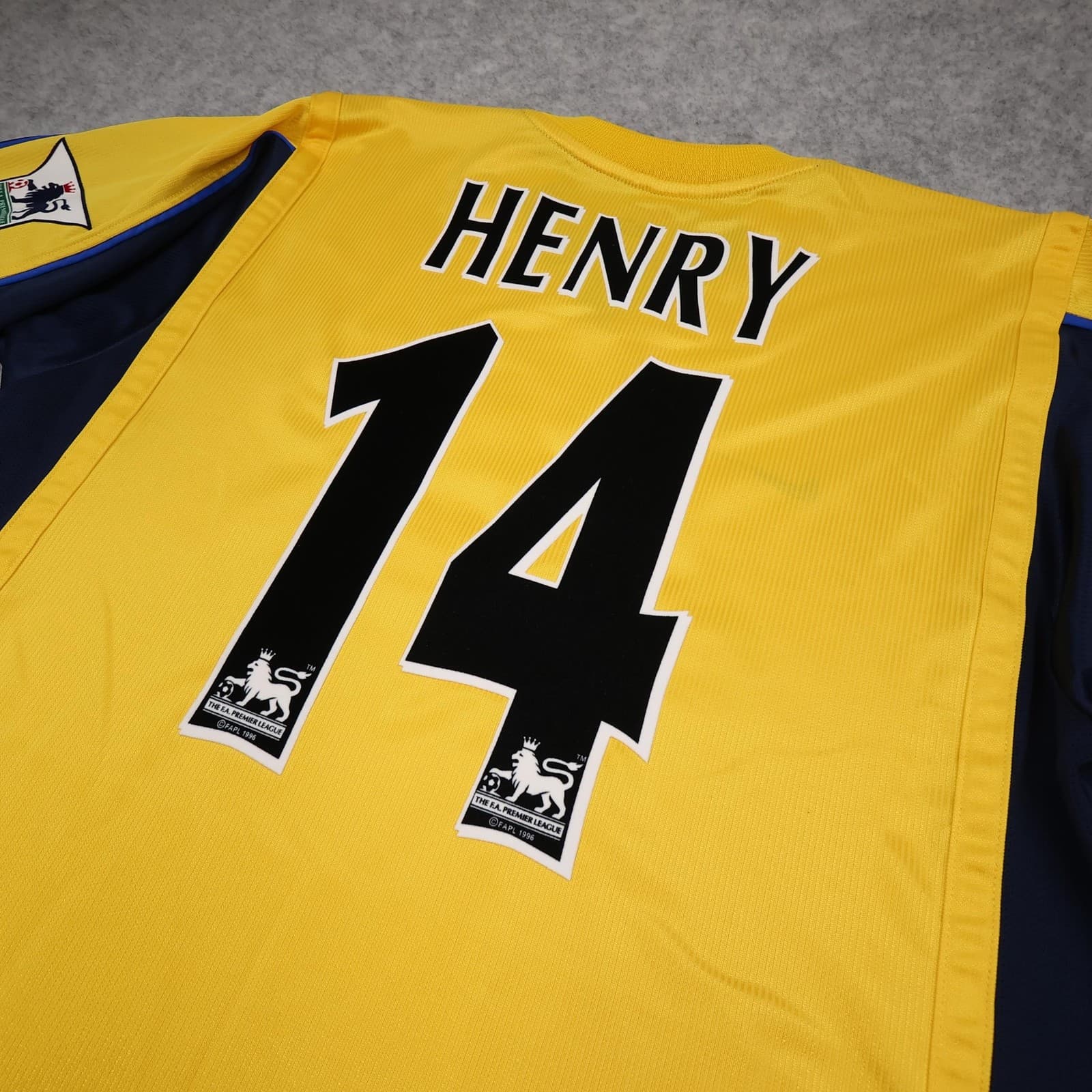 Vintage Arsenal Shirt Mens Large Yellow Away 1999 2001 Nike SEGA Henry Jersey photo 11