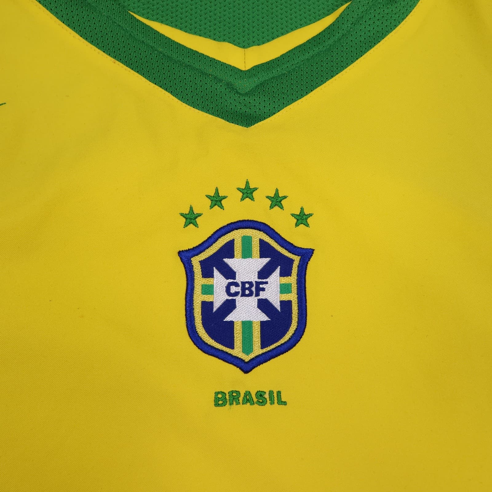 Vintage Brazil Home Shirt Mens Medium Yellow 2002 2004 Football Nike 90 Jersey photo 3