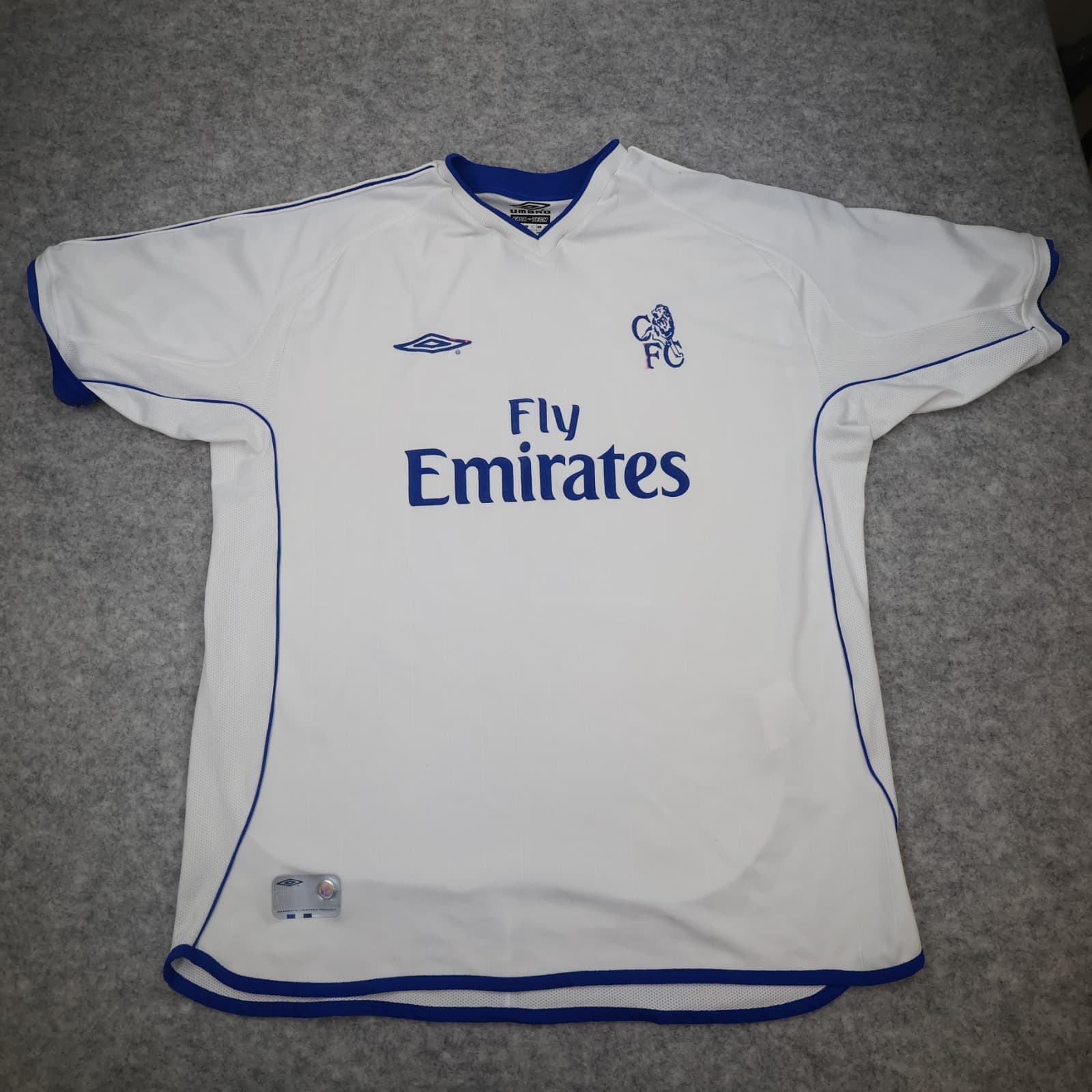 Vintage Chelsea Shirt Extra Large White Away Kit 2001 2003 Gianfranco Zola photo 2