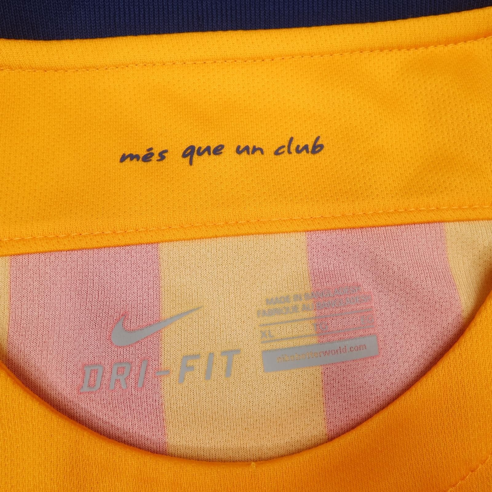 Barcelona Shirt Mens Extra Large Yellow Away 2015 2016 Nike Soccer Jersey photo 6