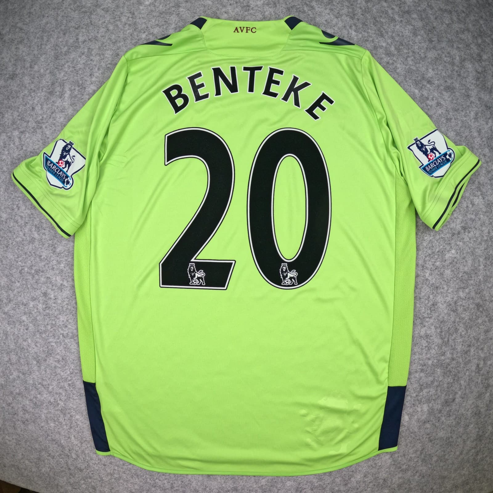 Aston Villa Football Shirt Large Green Away 2012 13 Benteke 20 Soccer Jersey