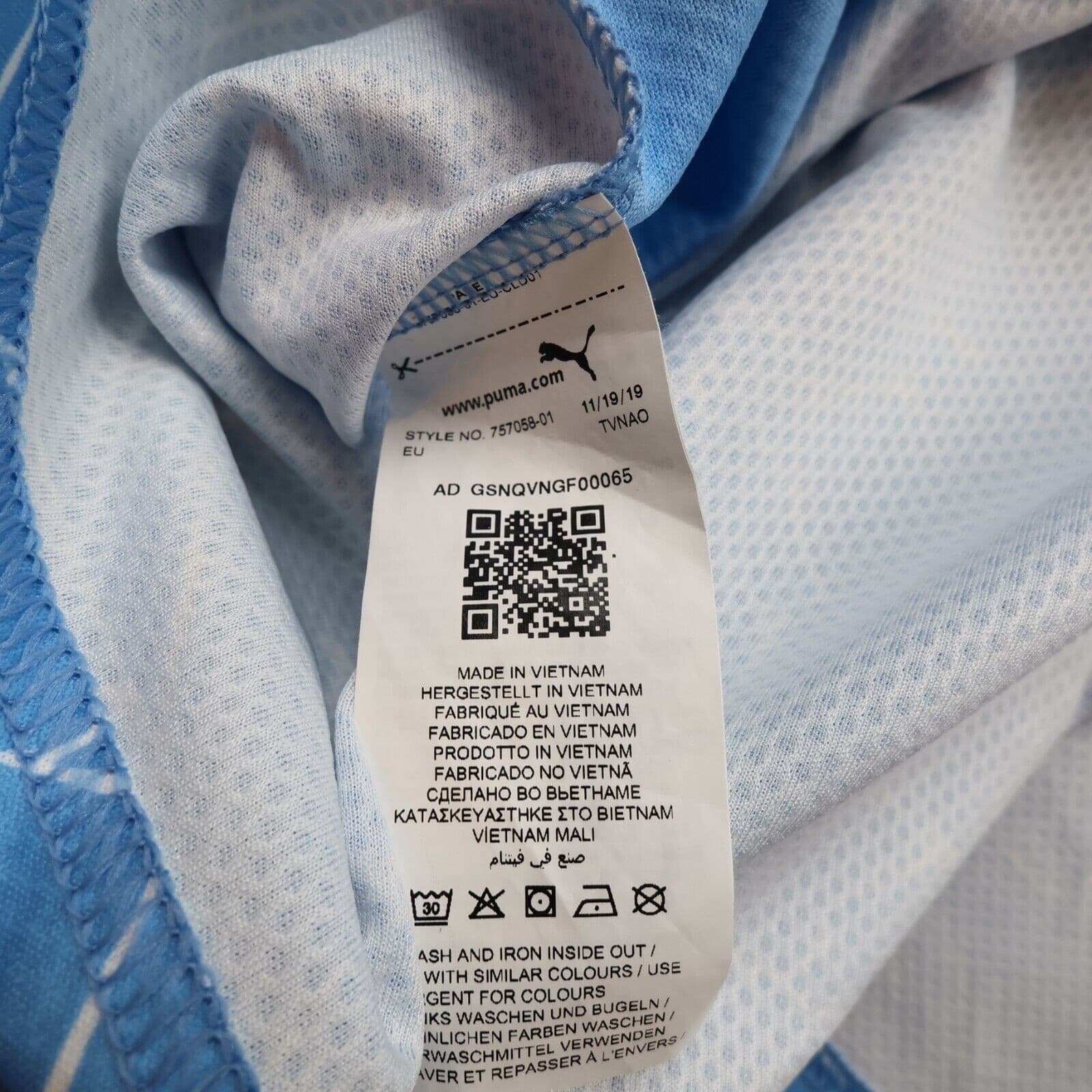 Manchester City Shirt 2XL Blue Home Kit 2020 2021 Puma Jersey Kevin De Bruyne 17 photo 12
