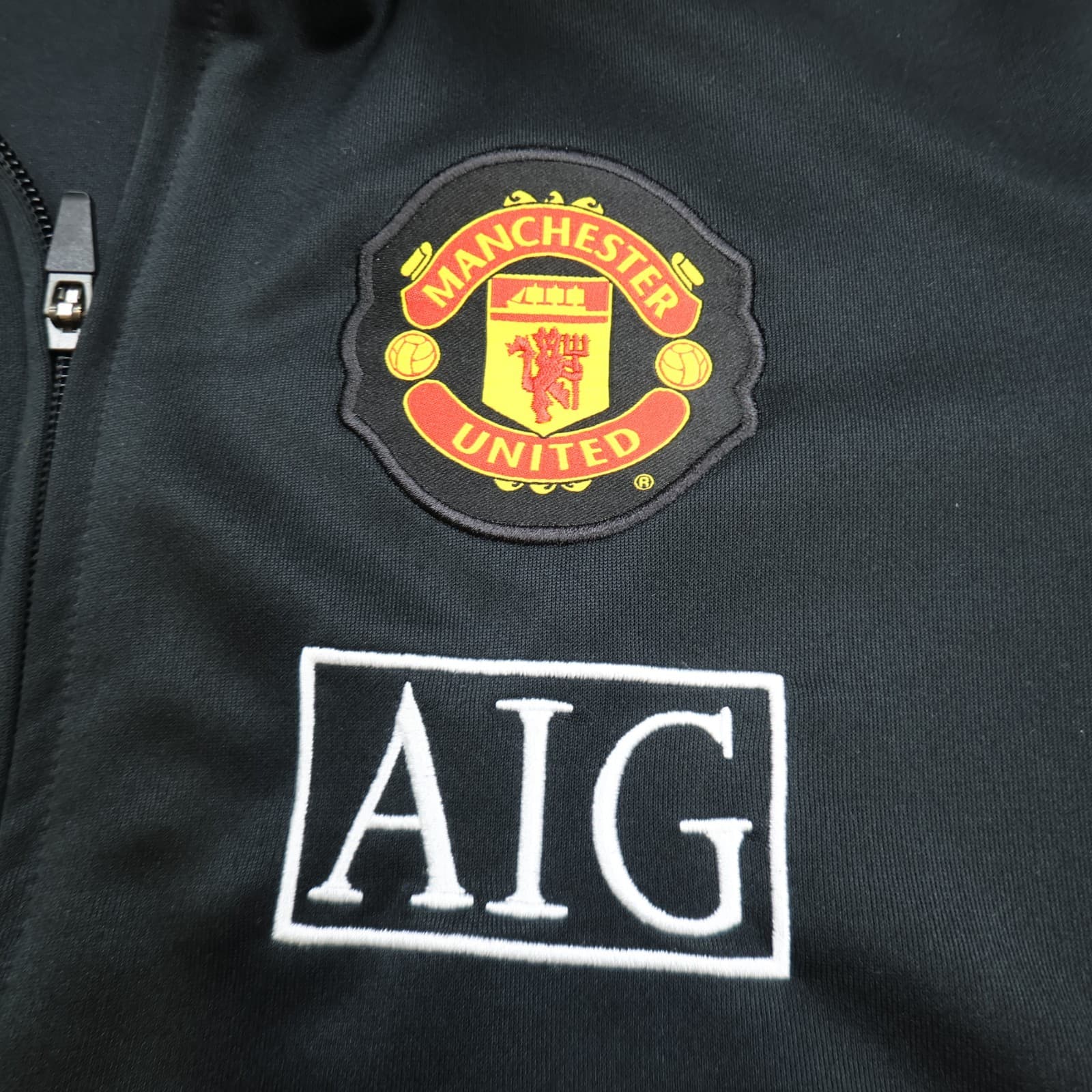 Manchester United Tracksuit Medium Black Training Jacket Top Nike 2009 2010 AIG photo 3