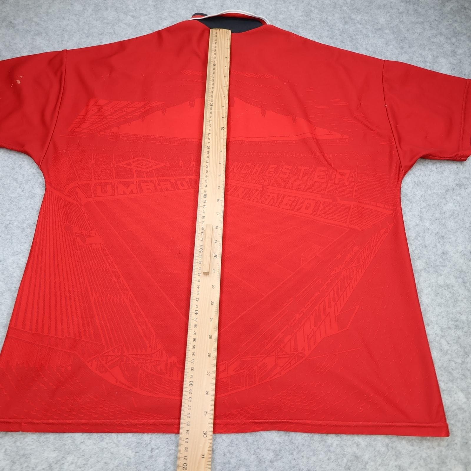 Vintage Manchester United Shirt Mens XXL Red 1994 1996 Umbro Sharp Soccer Jersey photo 17
