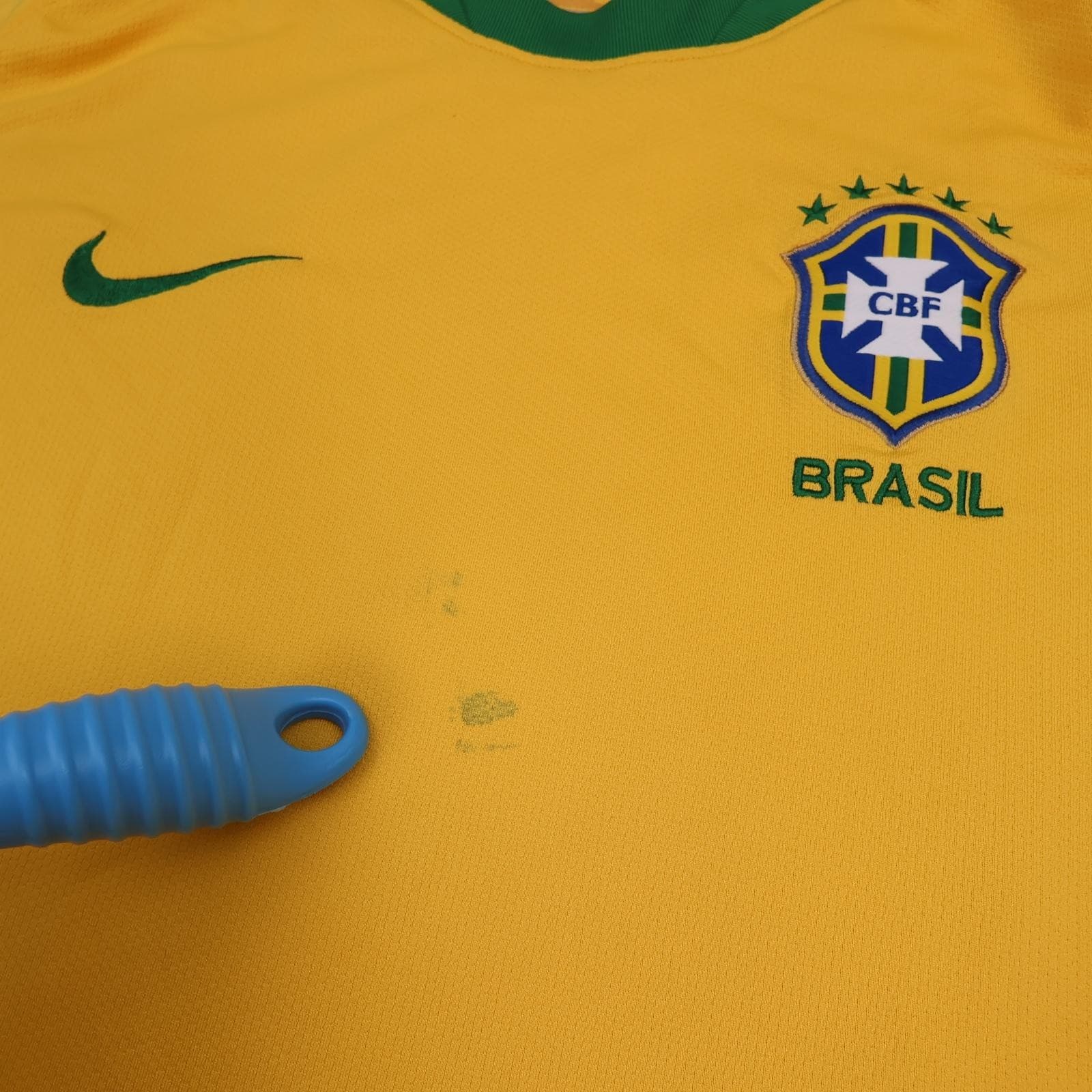 Brazil Home Shirt Mens Large Yellow 2010 2011 Nike Dri Fit Soccer Jersey Top photo 3