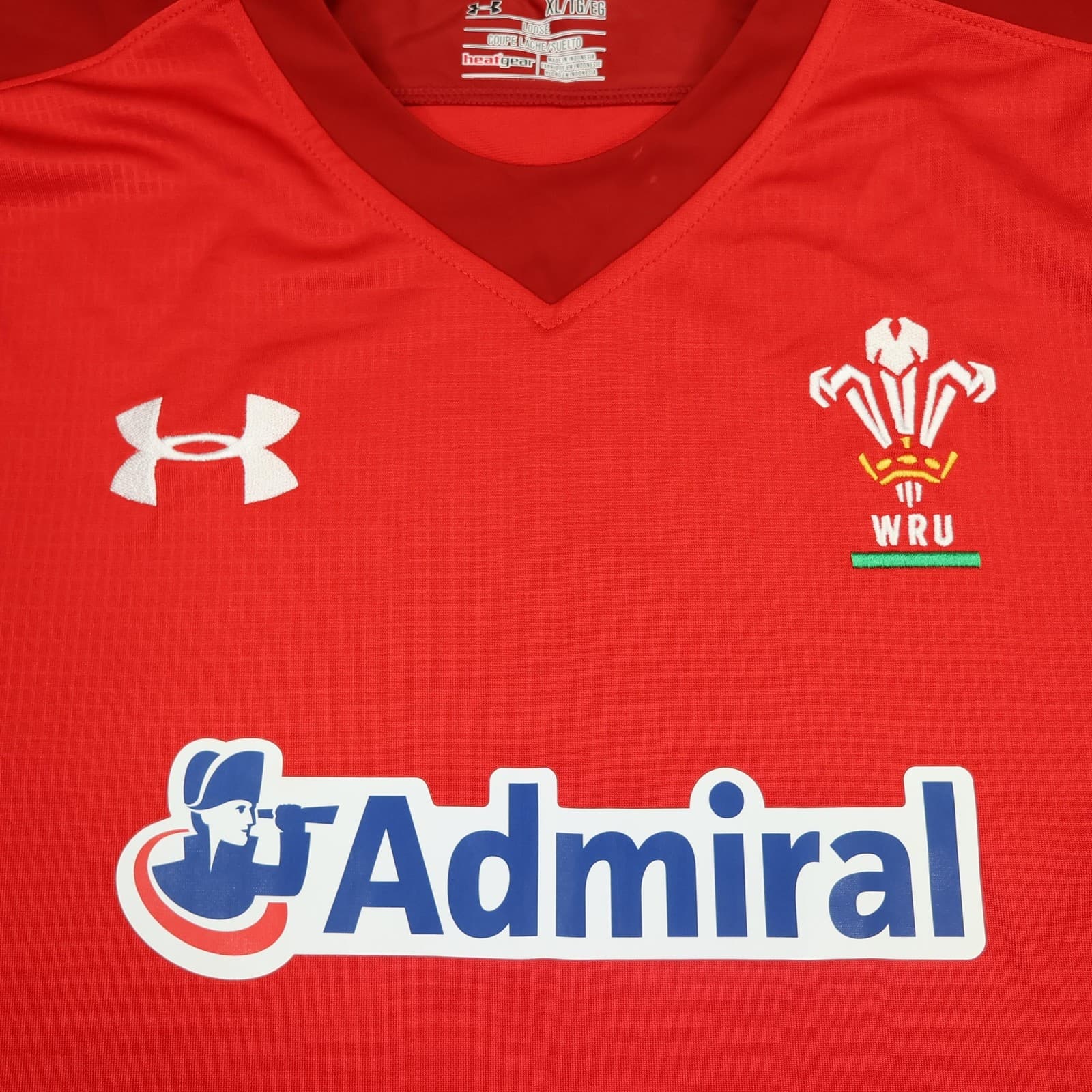 Wales Rugby Shirt Mens XL Red Rugby Union Under Armour Admiral 2016 Jersey photo 4