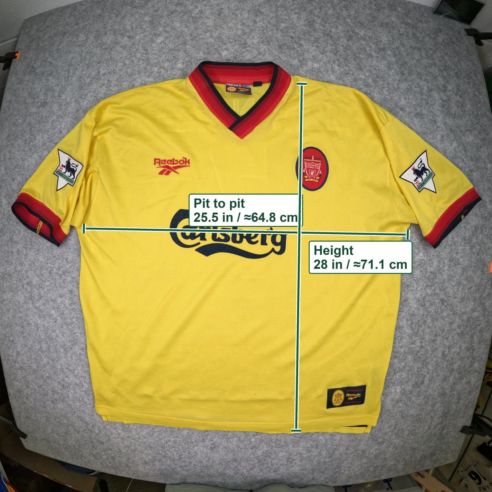 Liverpool Football Shirt 2XL Away 1997 1999 Reebok 46/48 McManaman Soccer Jersey photo 4