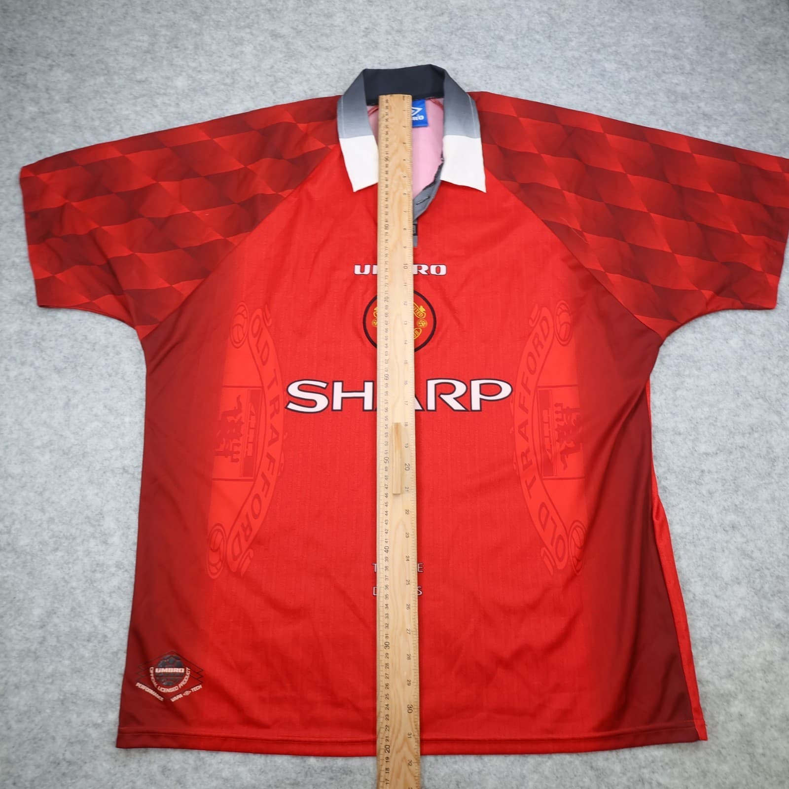 Vintage Manchester United Shirt Extra Large Red Home 1996 1998 Umbro Jersey photo 11
