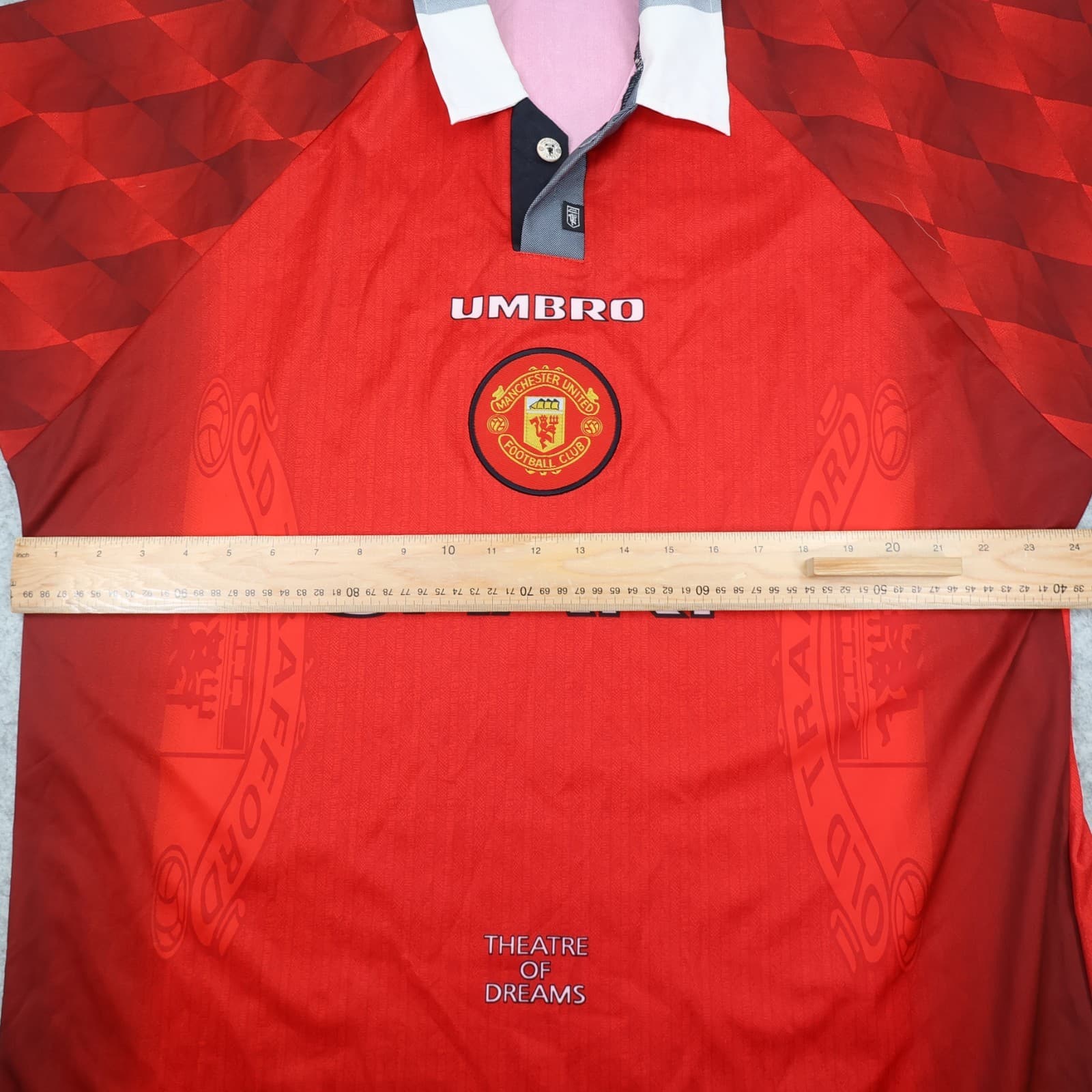 Vintage Manchester United Shirt Extra Large Red Home 1996 1998 Umbro Jersey photo 9