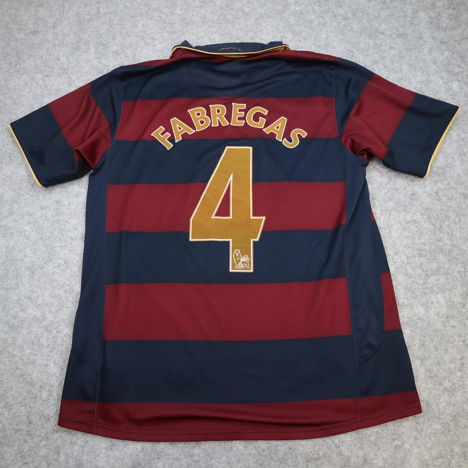 Arsenal Away Shirt Mens Large Blue 2008 2010 EPL Football Nike Fabregas 4 Jersey