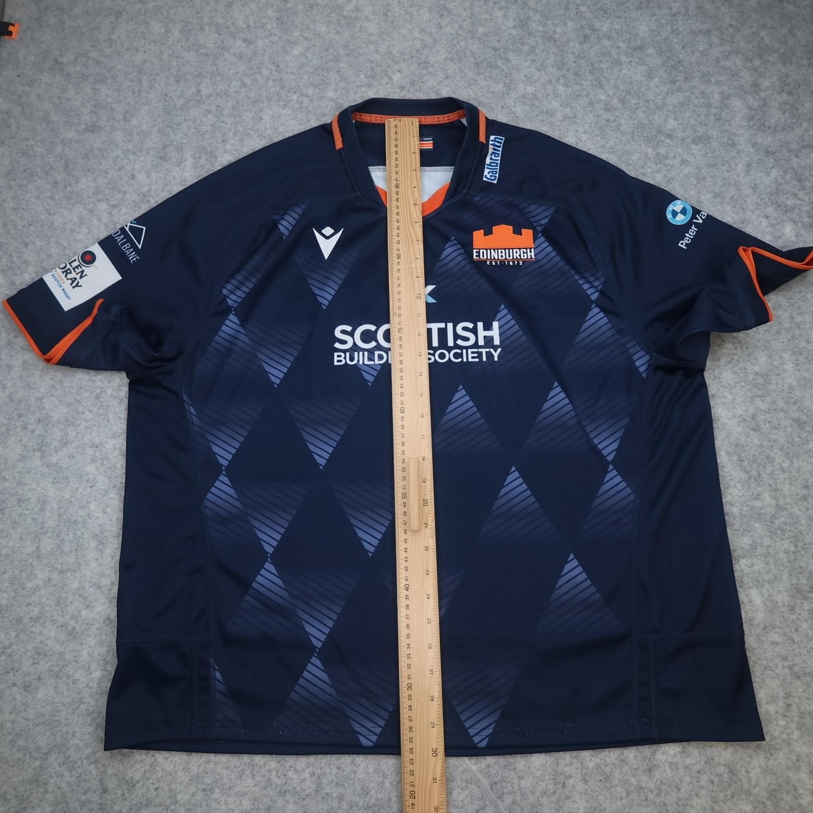 Edinburgh Rugby Shirt Mens 3XL Navy Rugby Union Macron Scottish 2022 2023 Jersey photo 9