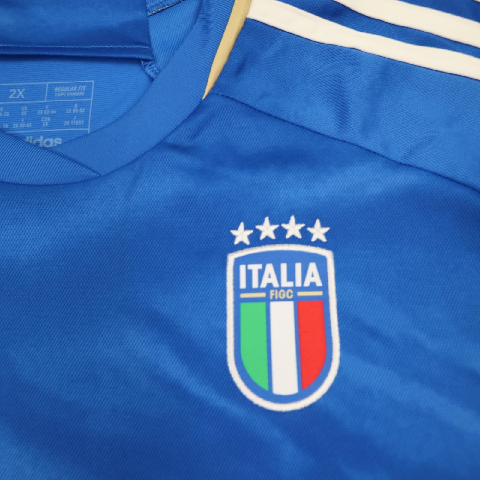 Italy Home Shirt Mens 2XL Blue Football Adidas AEROREADY Jersey FIGC Top photo 3