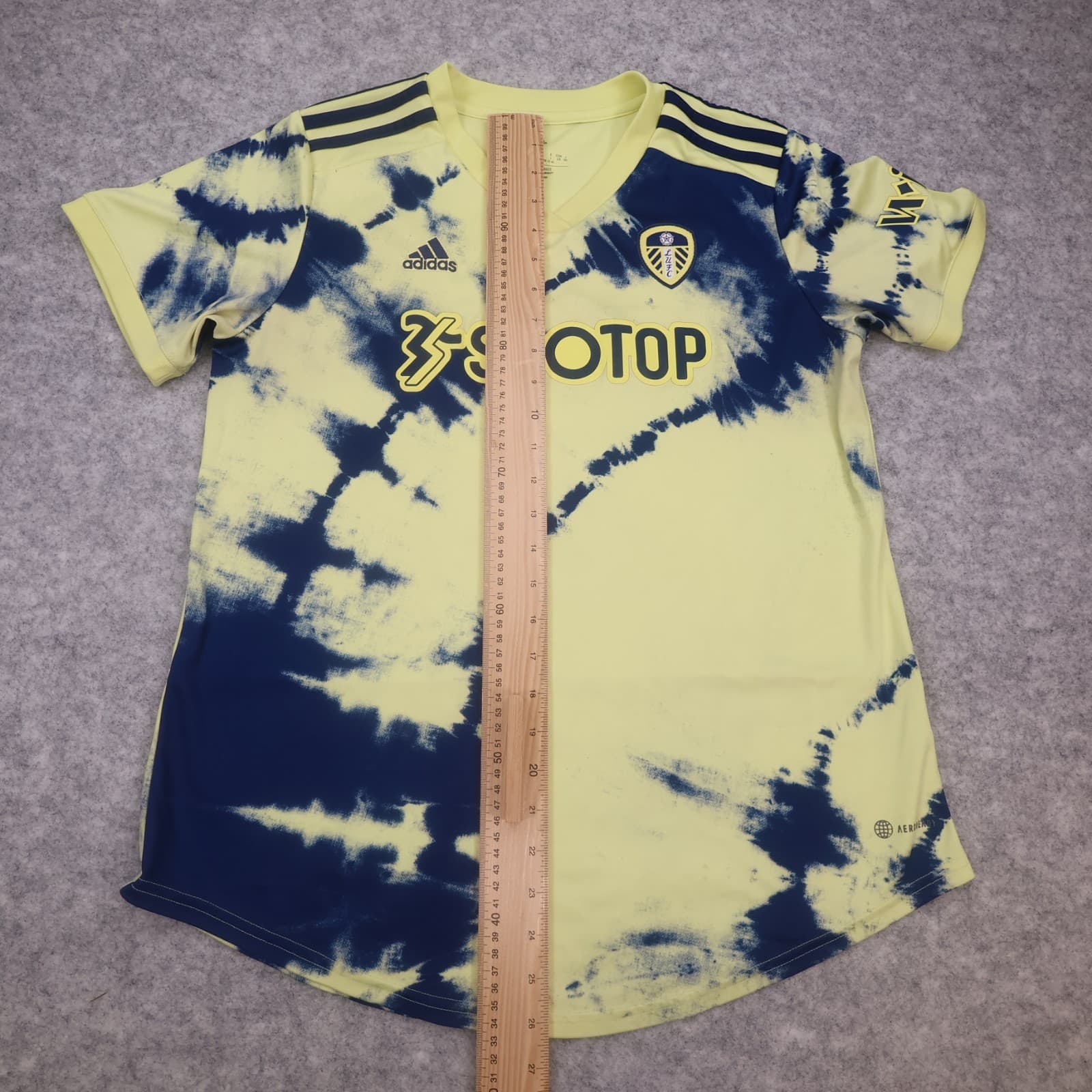 Leeds United Shirt Large Womens Yellow Away Kit 2022 2023 Adidas Jersey 16 18 photo 12