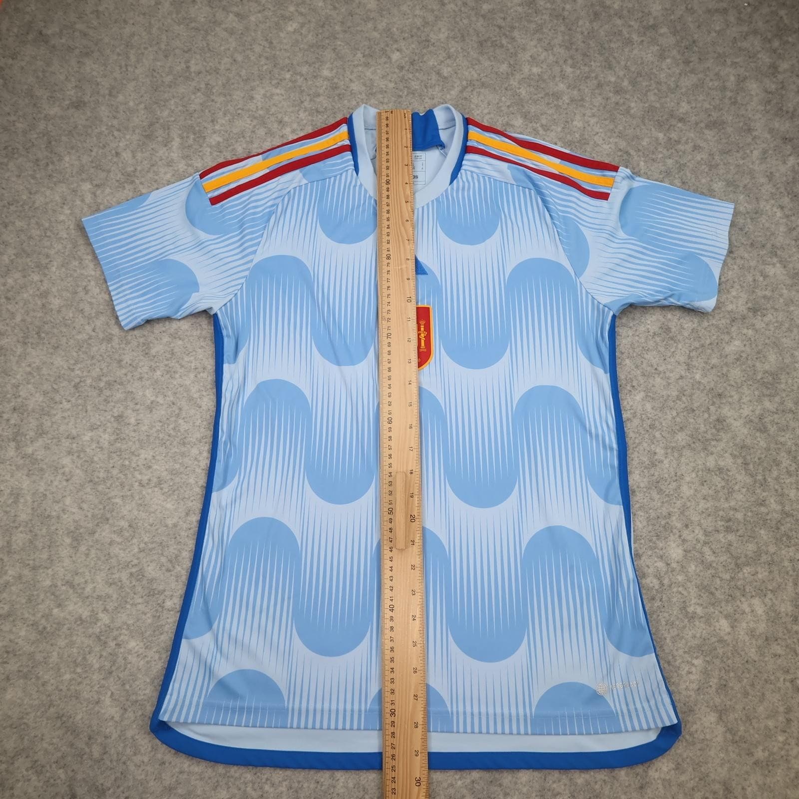 Spain Away Shirt Mens Medium Blue 2022 2023 Football Adidas Slim Fit Jersey photo 11