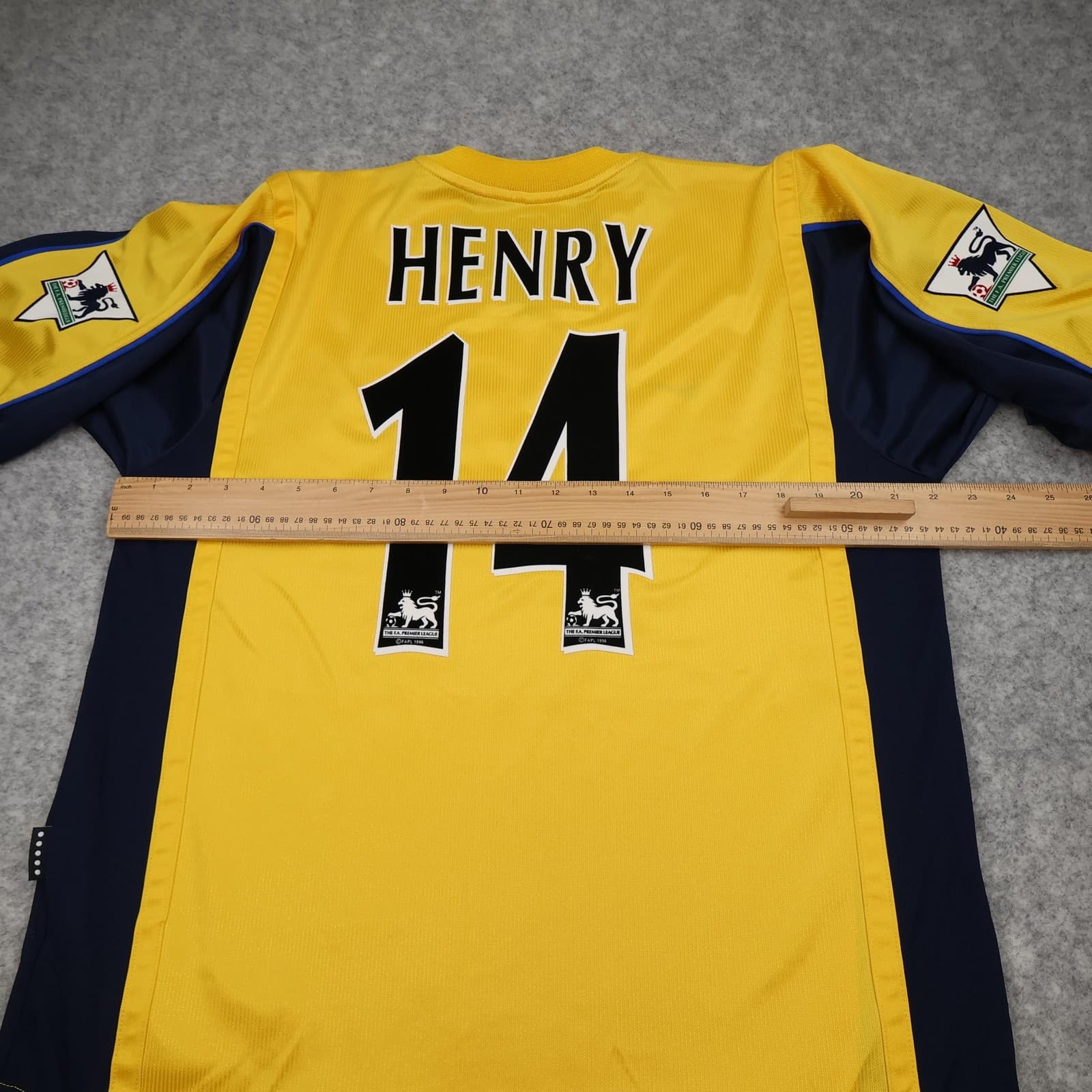 Vintage Arsenal Shirt Mens Large Yellow Away 1999 2001 Nike SEGA Henry Jersey photo 12