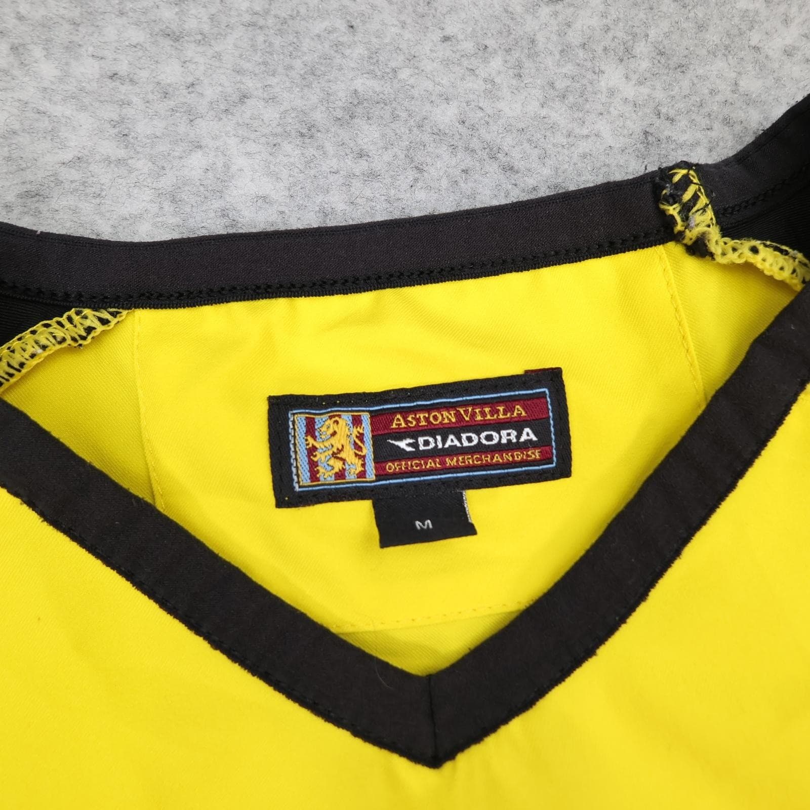 Vintage Aston Villa Shirt Mens Medium Yellow Away 2003 2004 Diadora MG Jersey photo 7