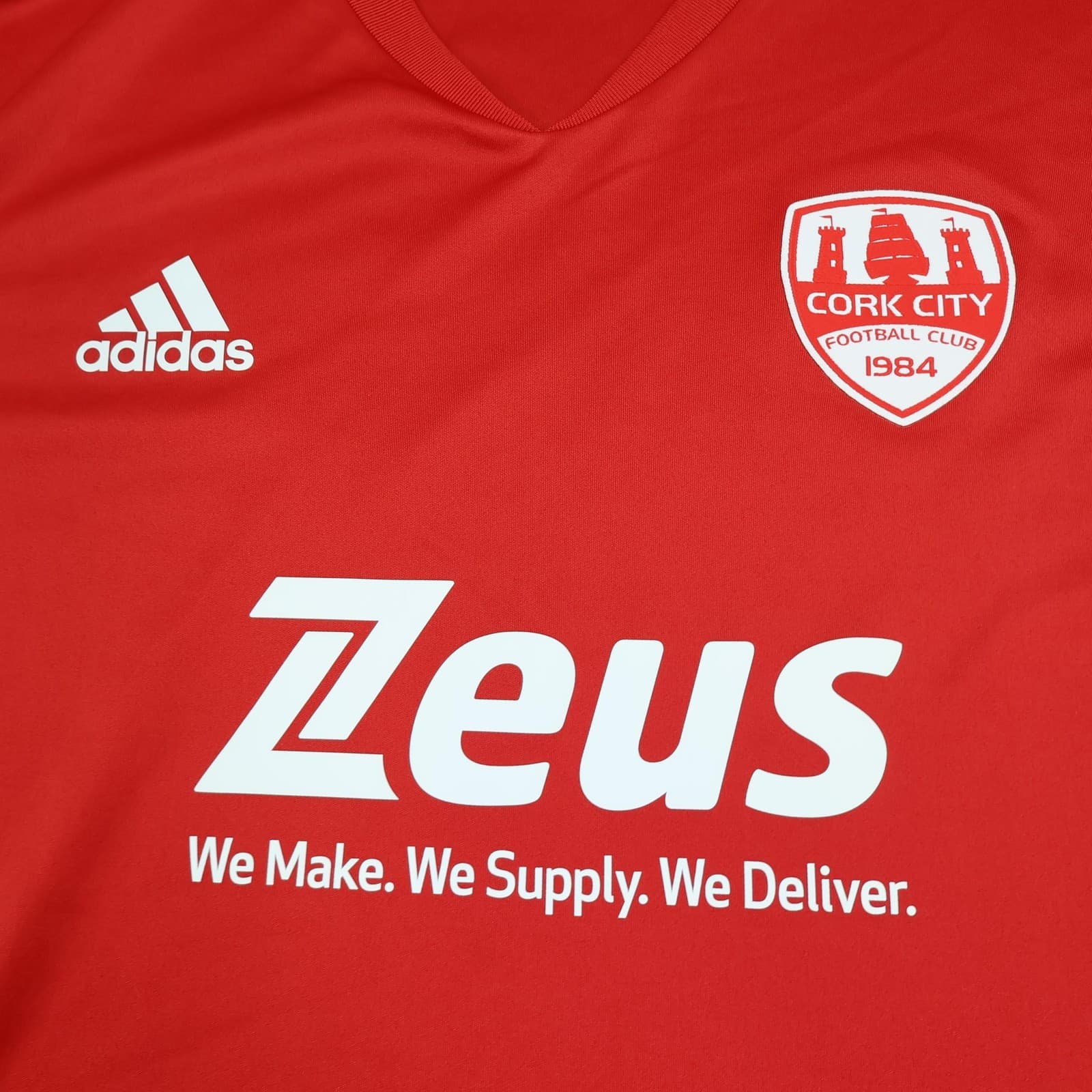 Cork City FC Shirt Mens 2XL Red Away 2023 Football Adidas Zeus Soccer Jersey photo 3