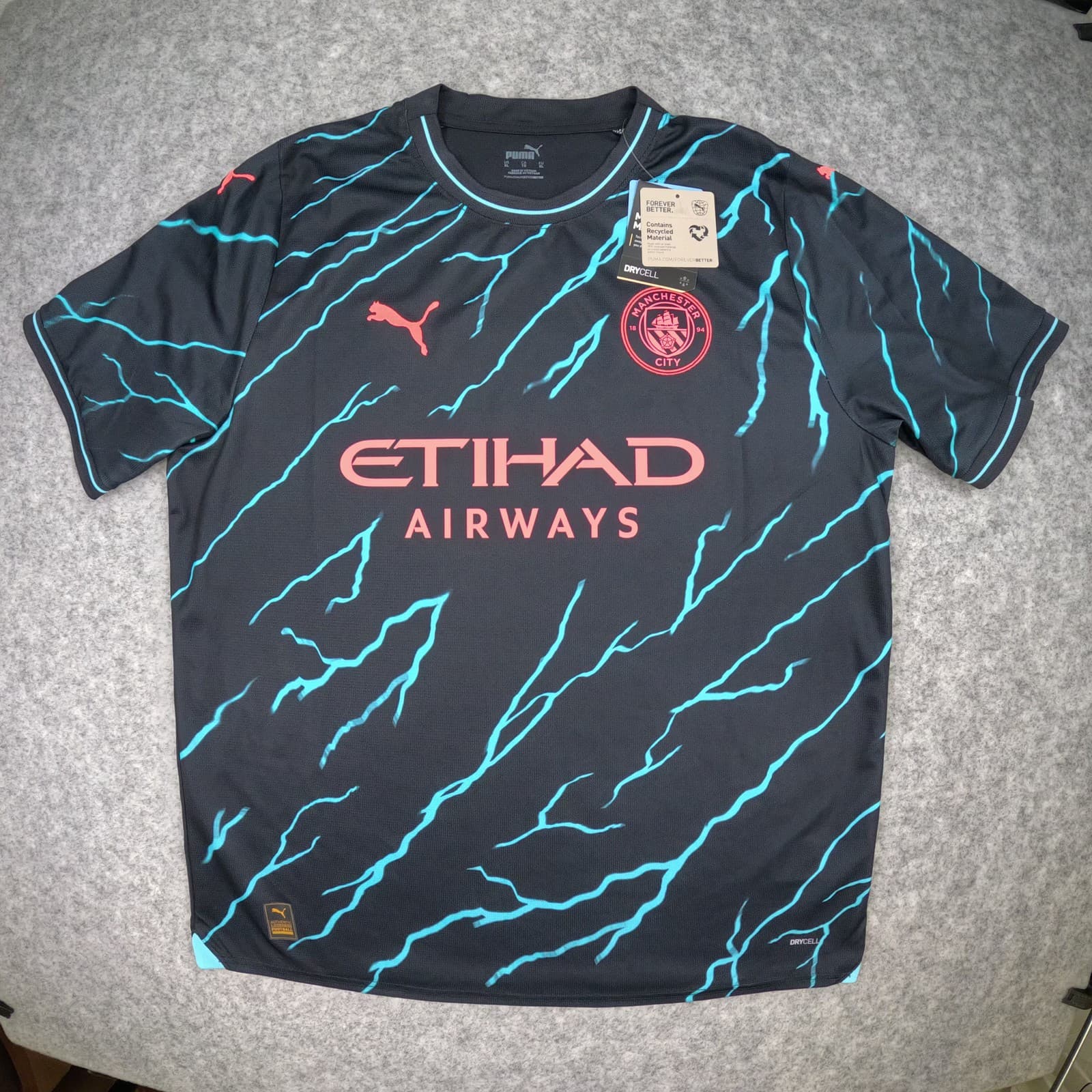 Manchester City Football Shirt Extra Large Black 2023 24 PUMA Haaland Jersey photo 2