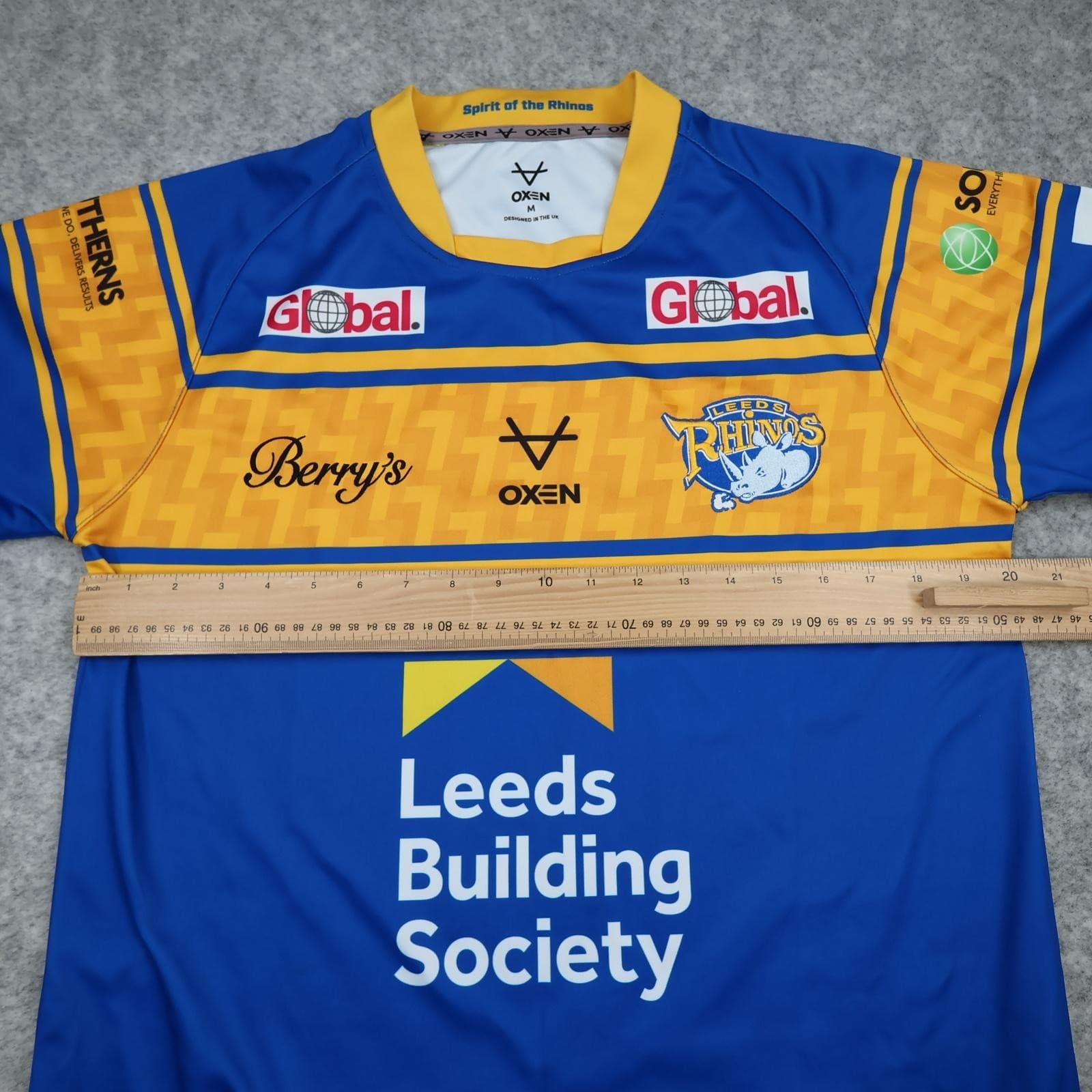 Leeds Rhinos Rugby Shirt Mens Medium Blue Rugby League Oxen Building Society photo 10