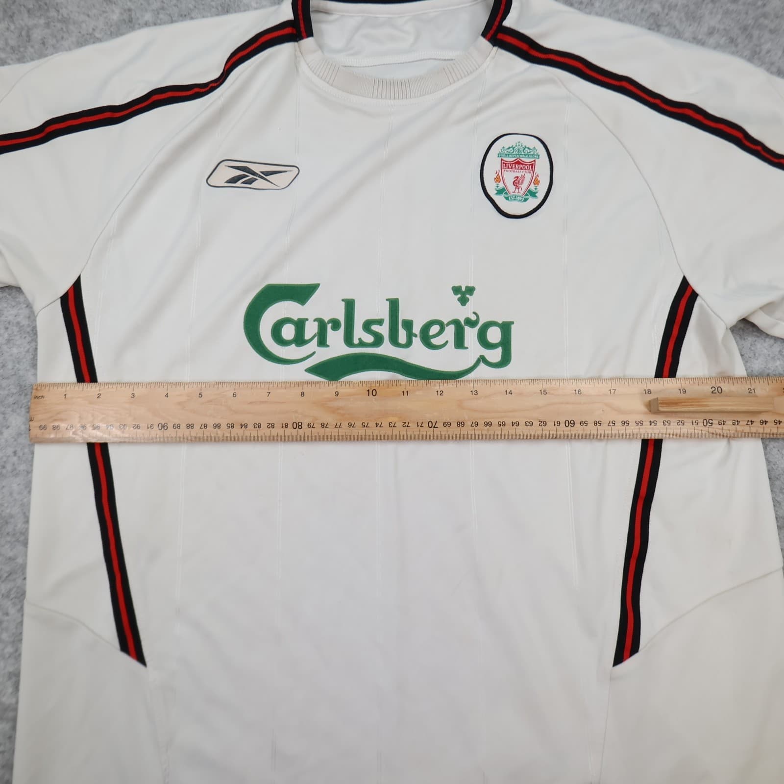 Vintage Liverpool Shirt Large White Away Kit 2003 2004 Reebok 40 42 Jersey photo 8