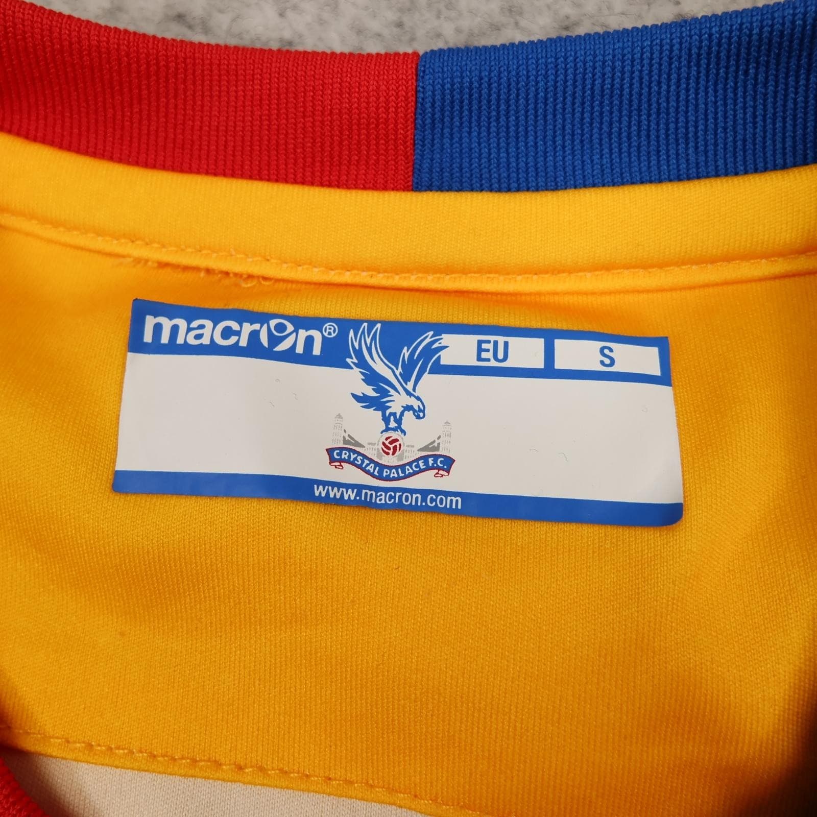 Crystal Palace Away Shirt Mens Small Yellow Football Macron EA Sports Jersey photo 4