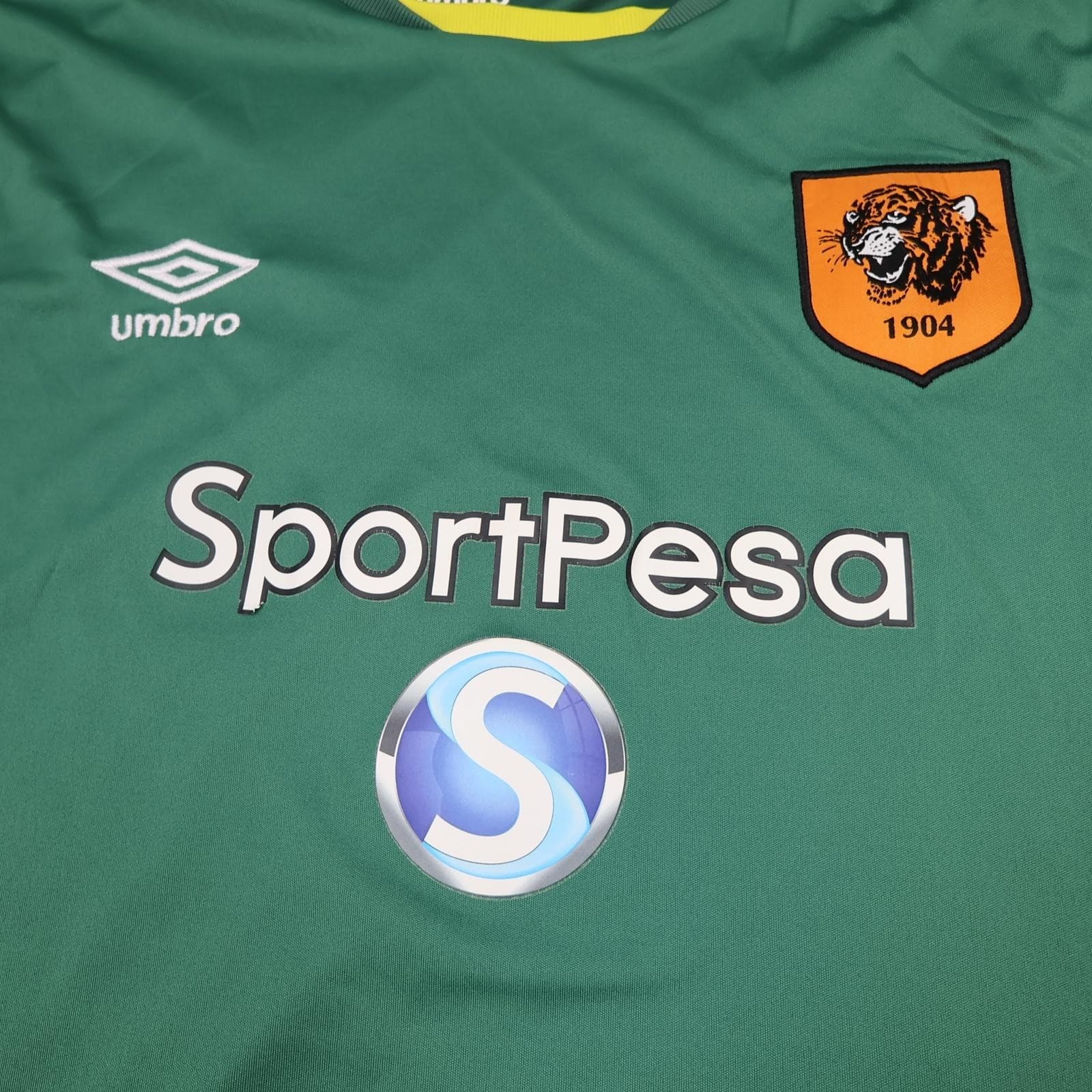 Hull City Goalkeeper Shirt Mens 2XL Green Yellow Umbro Football SportPesa Jersey photo 2