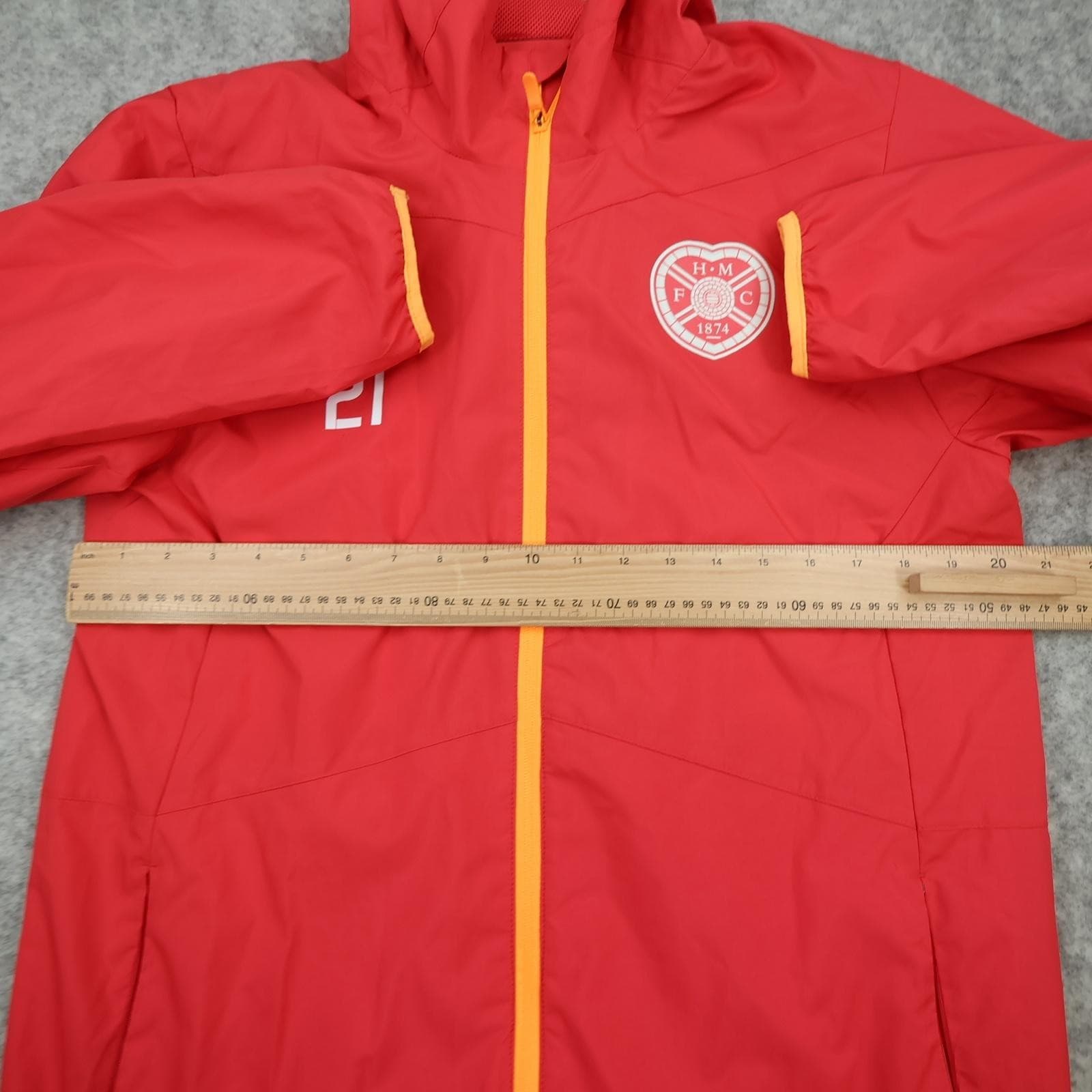 Heart Of Midlothian Jacket Mens Medium Red SPFL Football Umbro Hooded Training photo 6