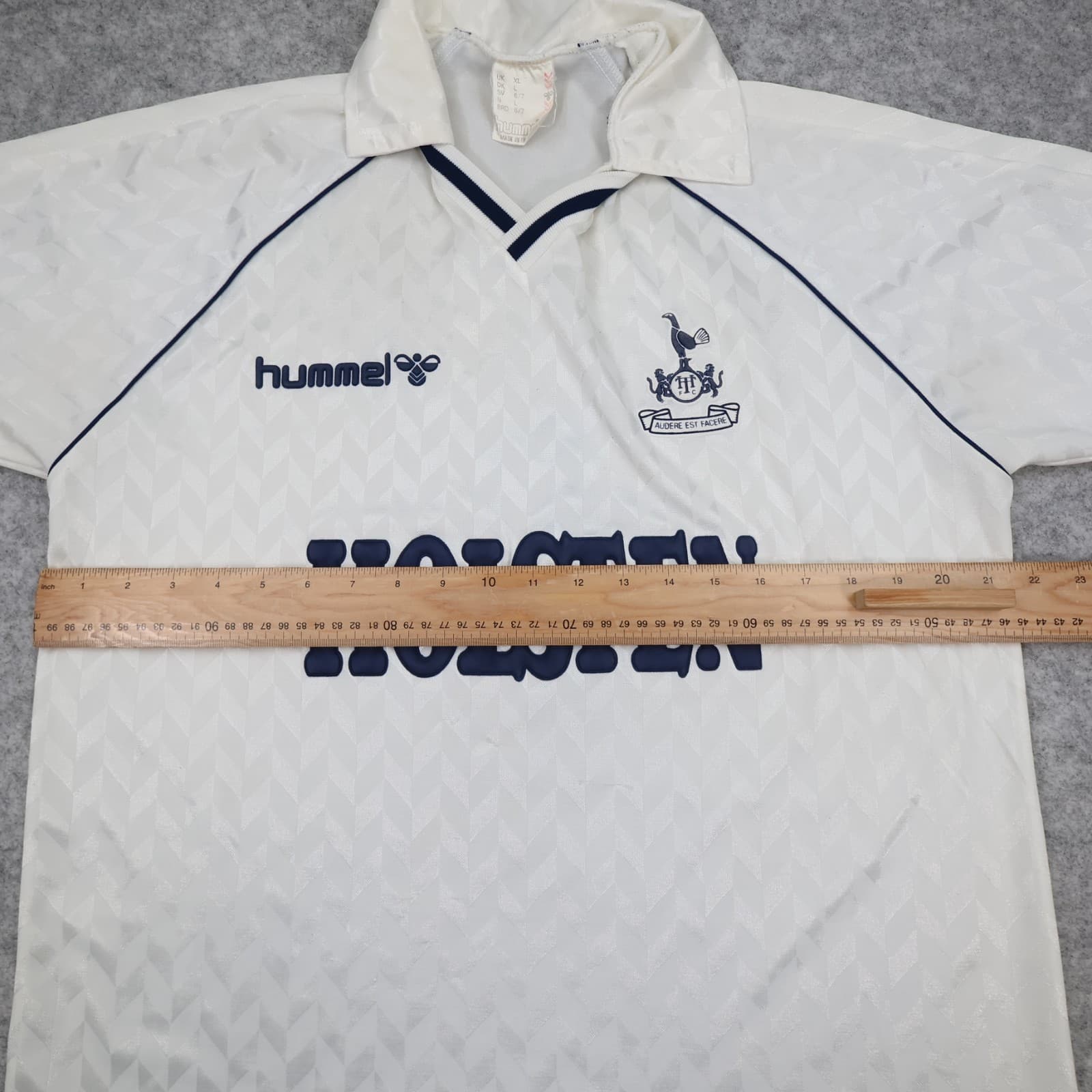 Vintage Tottenham Hotspur Shirt XL White Home Kit 1987 1989 Soccer Jersey 80s photo 9