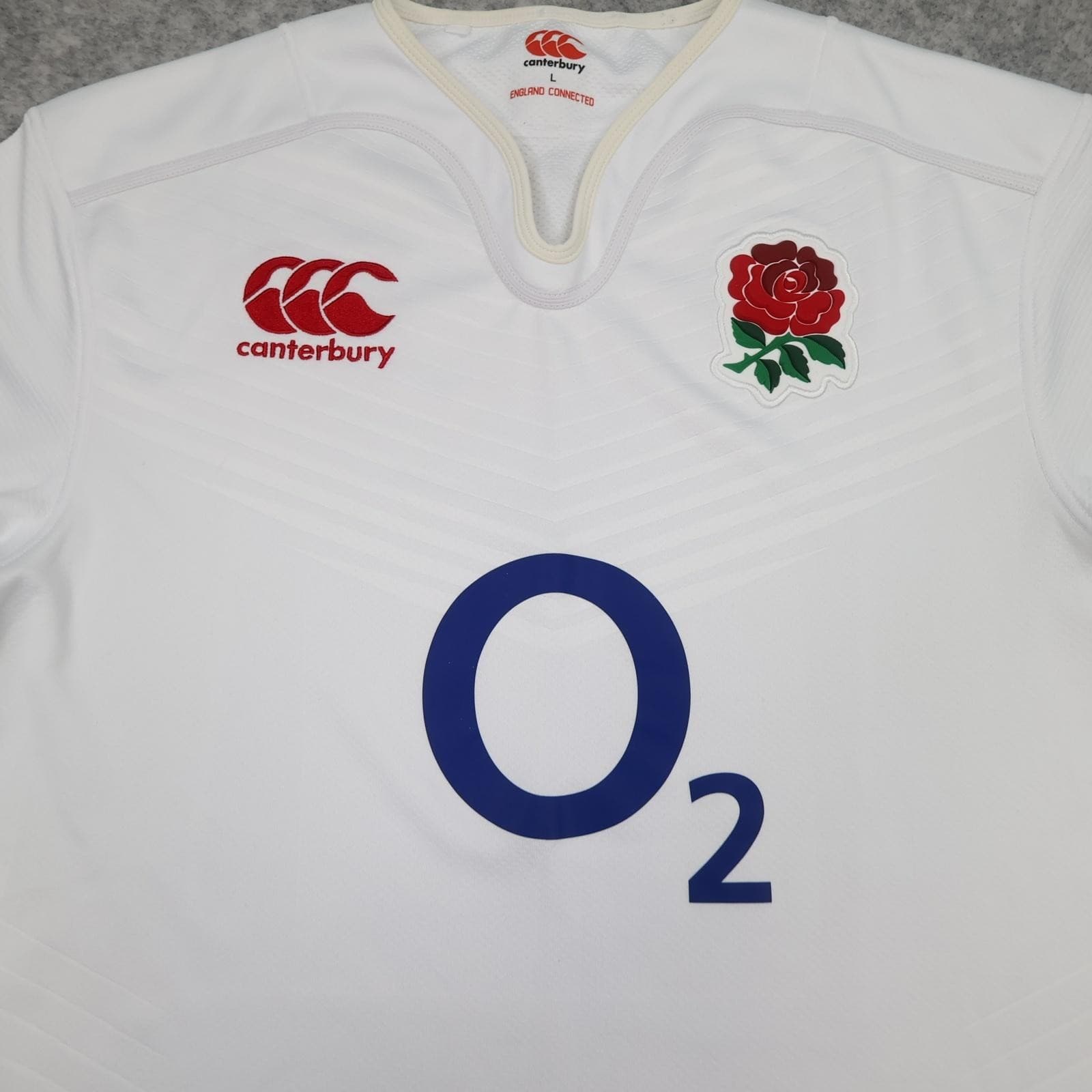 England Rugby Shirt Mens Large White Rugby Union Canterbury O2 Vapodri Jersey photo 3