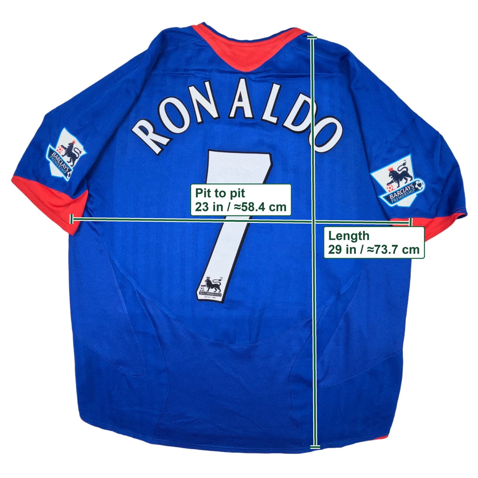 Manchester United Football Shirt Extra Large 2005 2006 Ronaldo Soccer Jersey photo 6