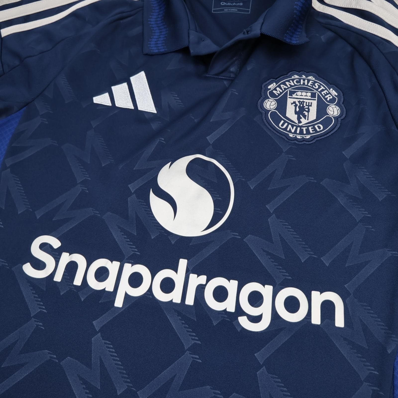 Manchester United Shirt Mens Small Blue Away 2024 2025 Adidas Soccer Jersey photo 3