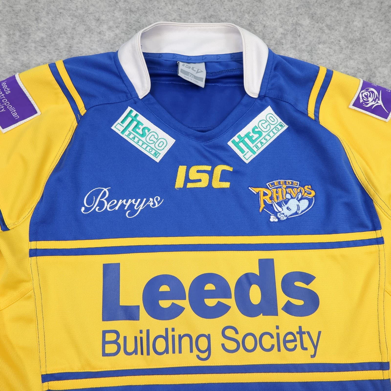 Leeds Rhinos Rugby Shirt Mens 2XL Blue Rugby League ISC 2009 Hesco photo 3