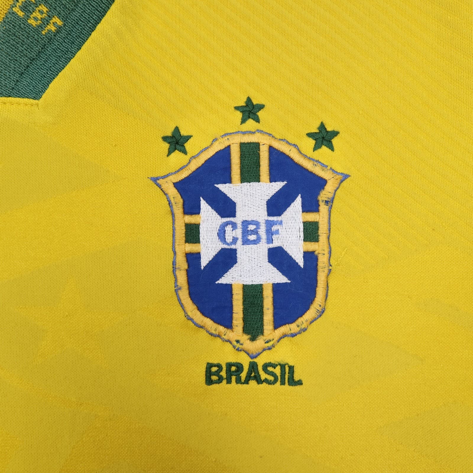 Vintage Brazil Football Shirt Large Yellow Home Kit 1993 1994 Soccer Jersey photo 4