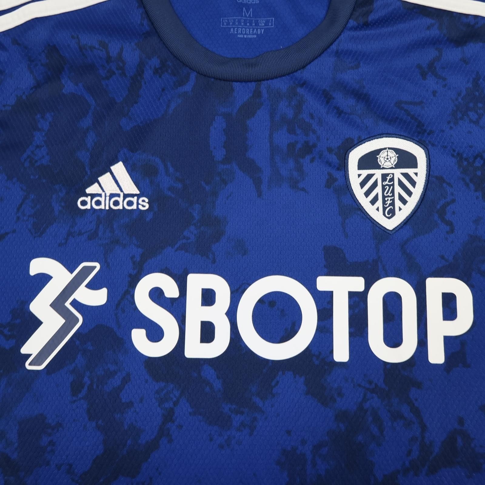 Leeds United Away Shirt Mens Medium Blue 2021 2022 EPL Football Adidas SBOTOP photo 4