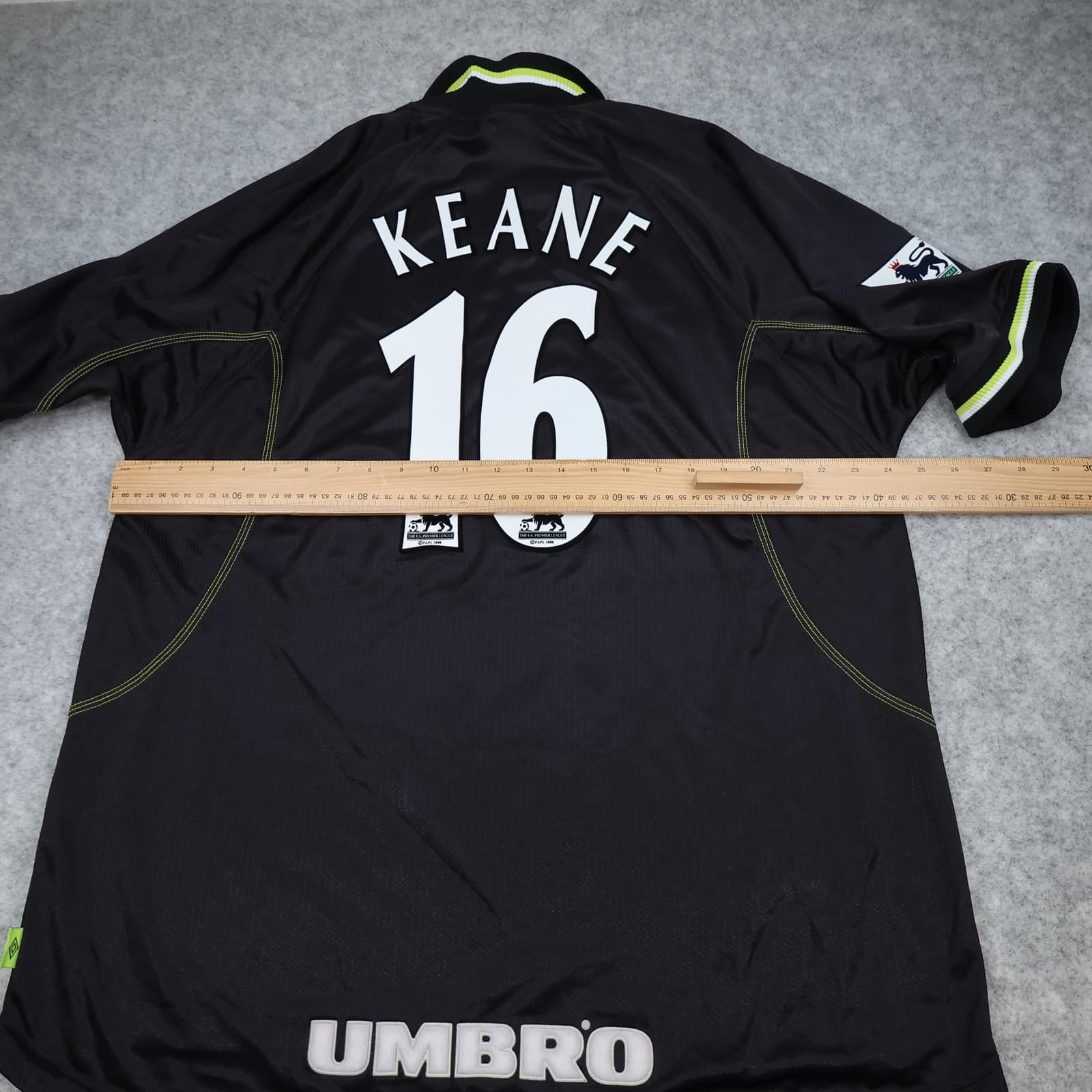 Vintage Manchester United Shirt 2XL Black Away Umbro 1998 1999 Keane Jersey photo 10