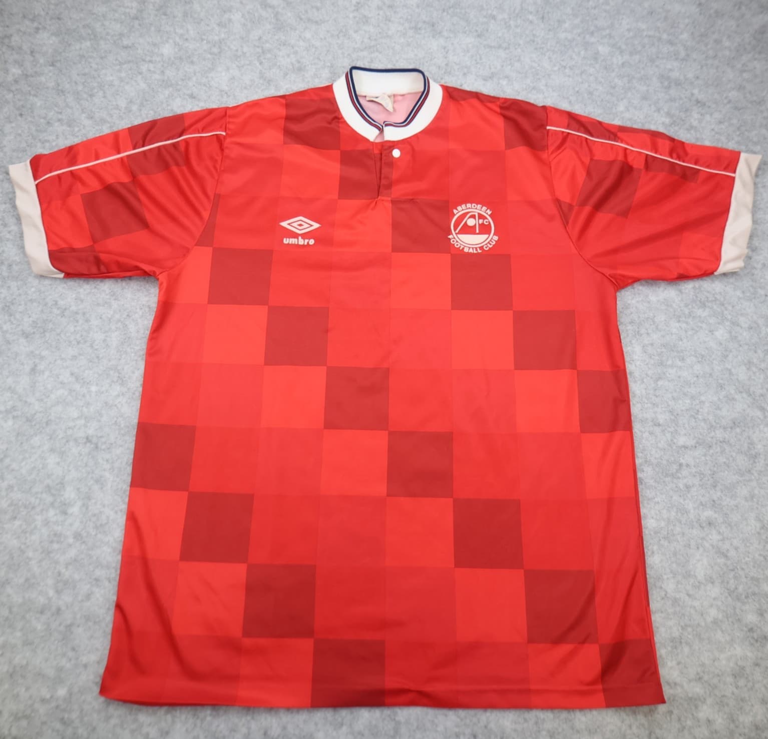 Vintage Aberdeen Football Shirt Large Home Kit 1987 1990 Umbro Jersey Rare 42"