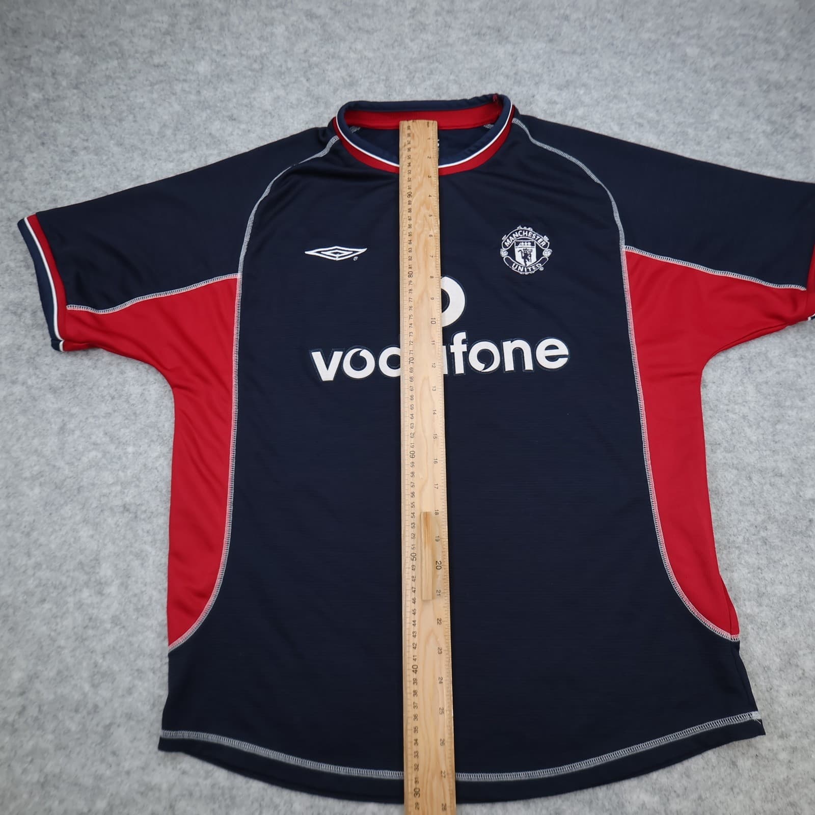 Manchester United Shirt Large Navy Third 2000 2001 Umbro David Beckham Jersey photo 11