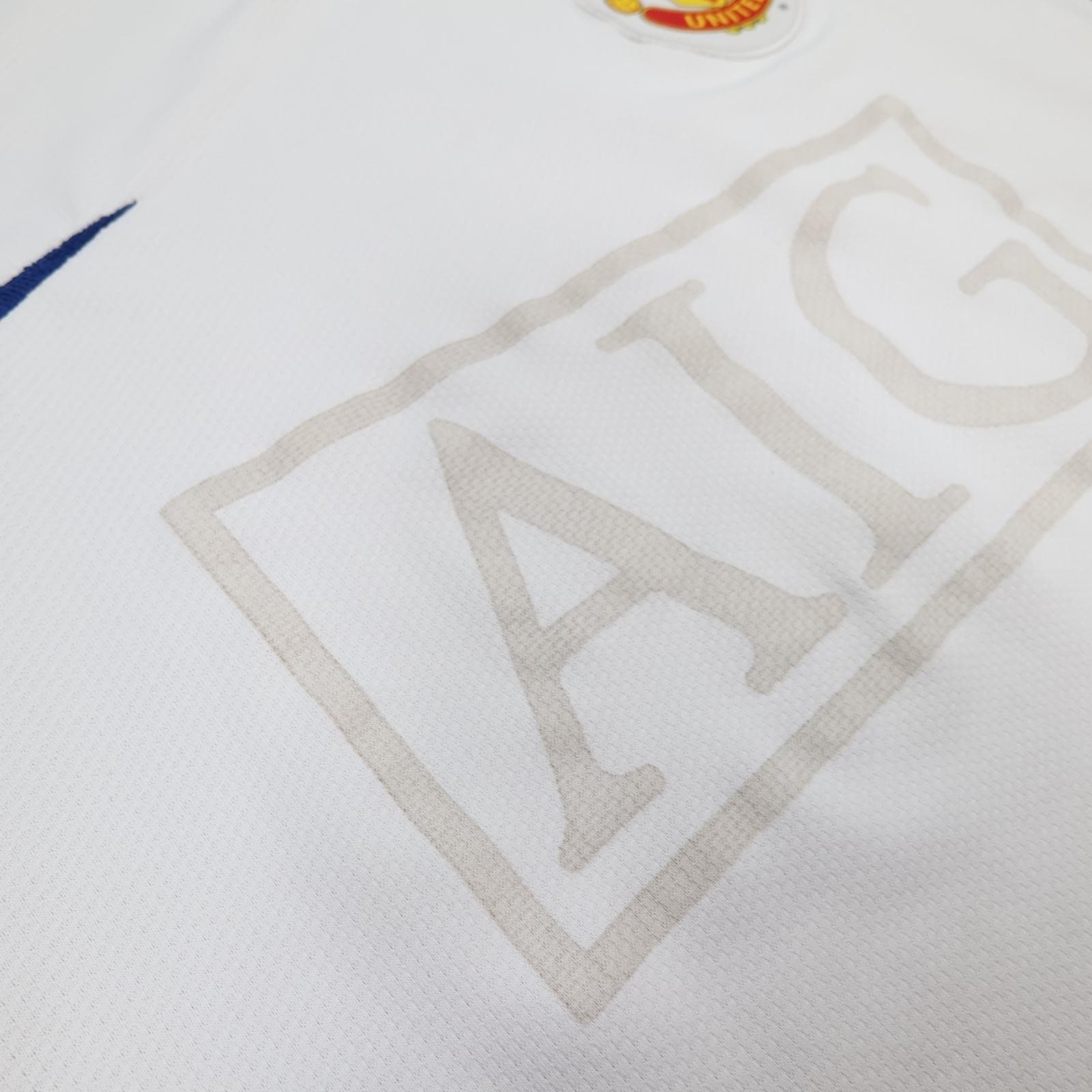 Manchester United Shirt Mens Medium White Away EPL 2008 2009 Nike AIG Jersey photo 7