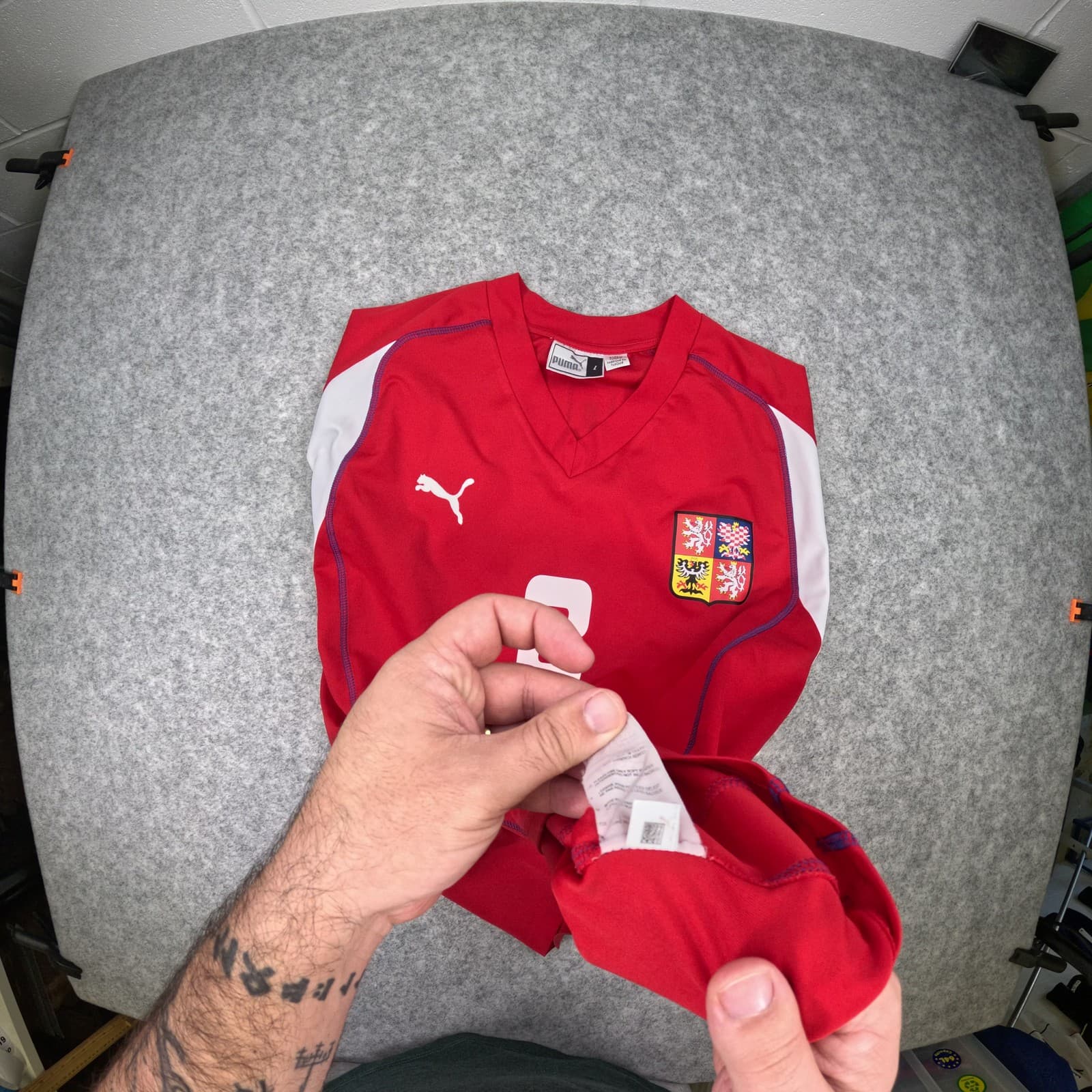 Czech Republic Football Shirt Large Red Home 2004 2005 PUMA Poborský 8 Jersey photo 4