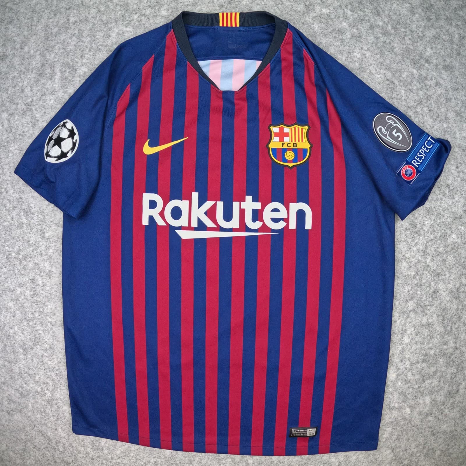 FC Barcelona Football Shirt Red Home 2018 2019 Nike Piqué 3 Soccer Jersey photo 3