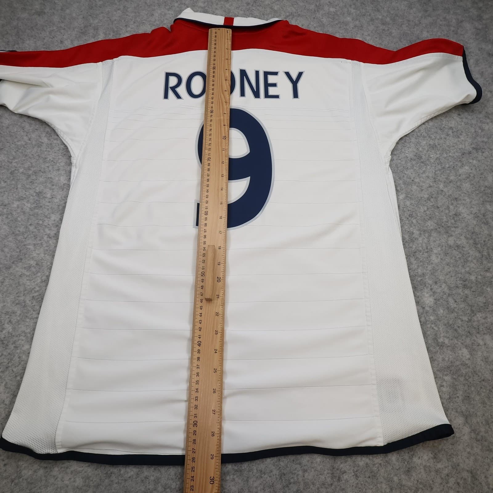England Home Shirt Mens Large White 2005 2007 Soccer Umbro Rooney 9 Jersey photo 12