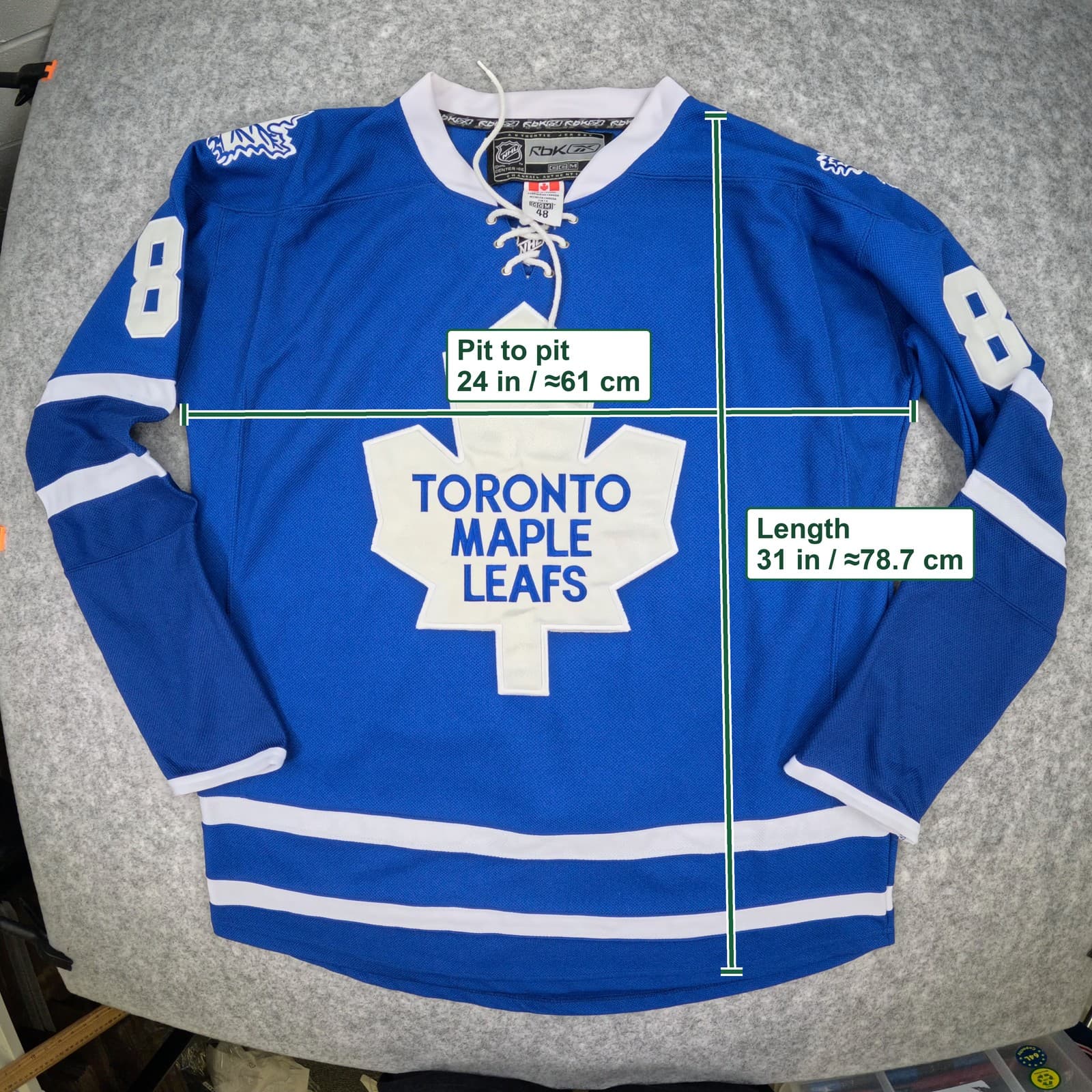 Toronto Maple Leafs Hockey Jersey 2XL 48 Blue Reebok Kessel 81 Authentic Lace Up photo 4