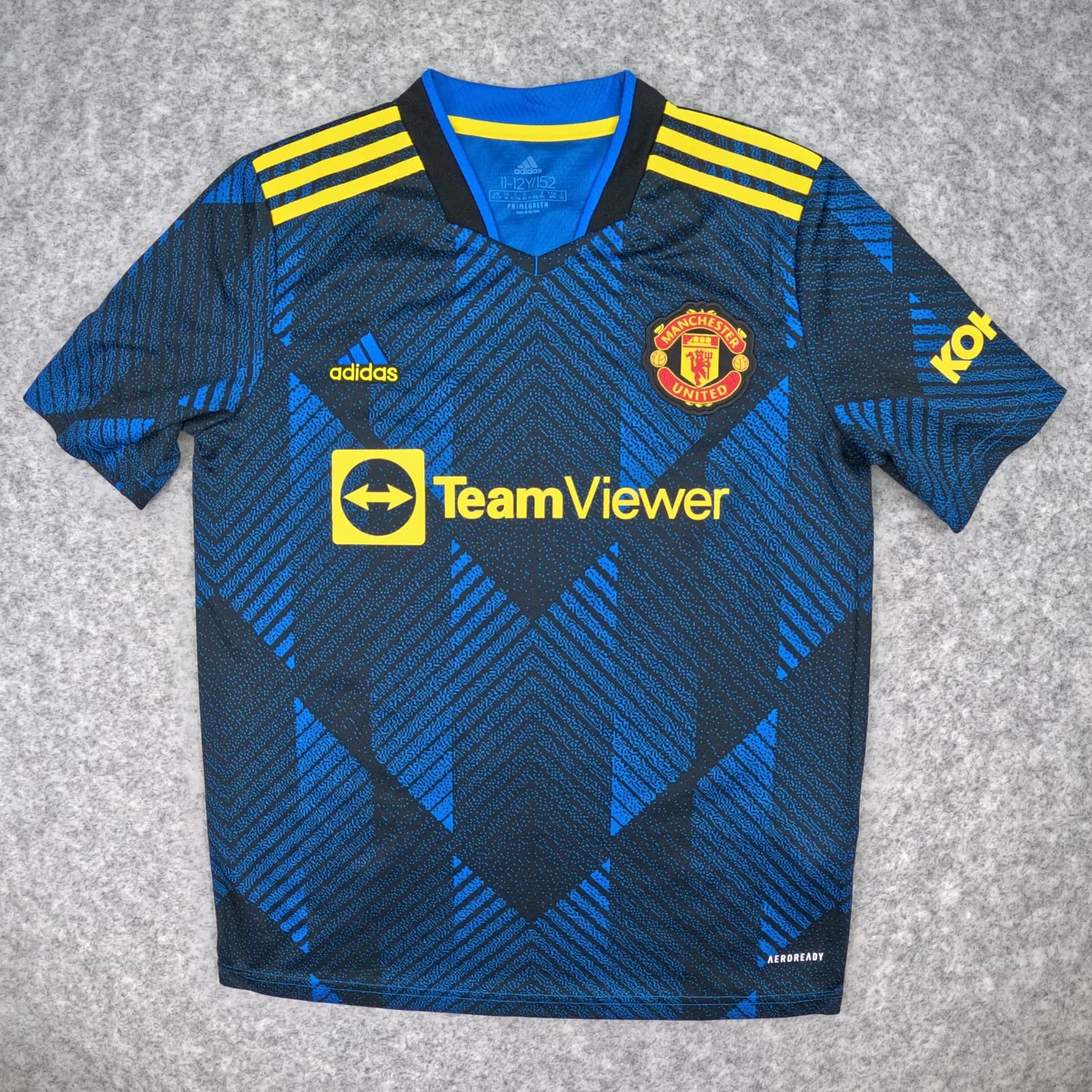 Manchester United Football Shirt Kids 11 12Y Blue Third 2021 22 adidas Sancho 25 photo 2