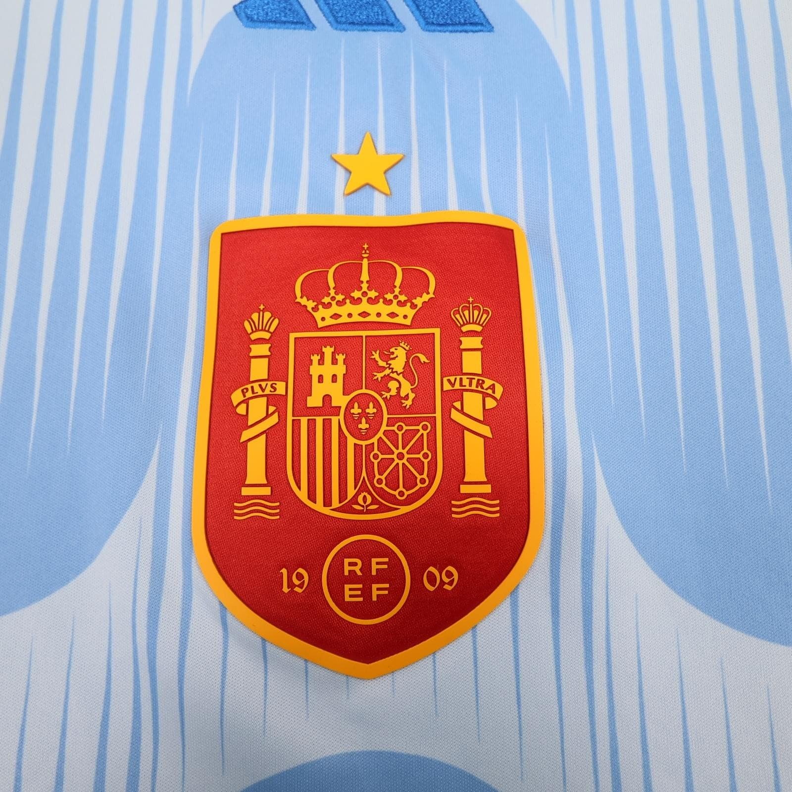 Spain Away Shirt Mens Medium Blue 2022 2023 Football Adidas Slim Fit Jersey photo 4