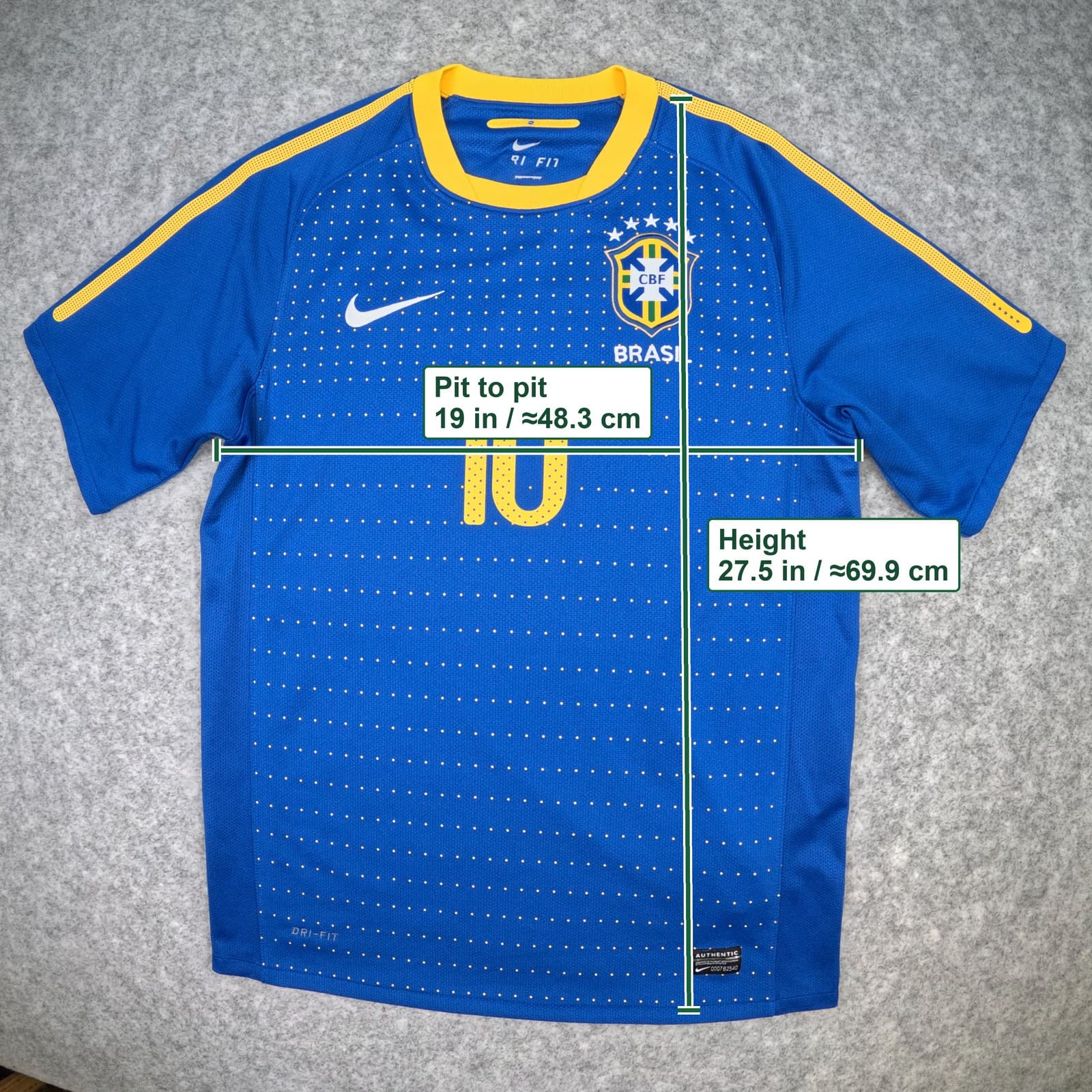 Brazil Football Shirt Small 2010 2011 Blue Away Nike Kaká 10 Dri FIT Jersey photo 7