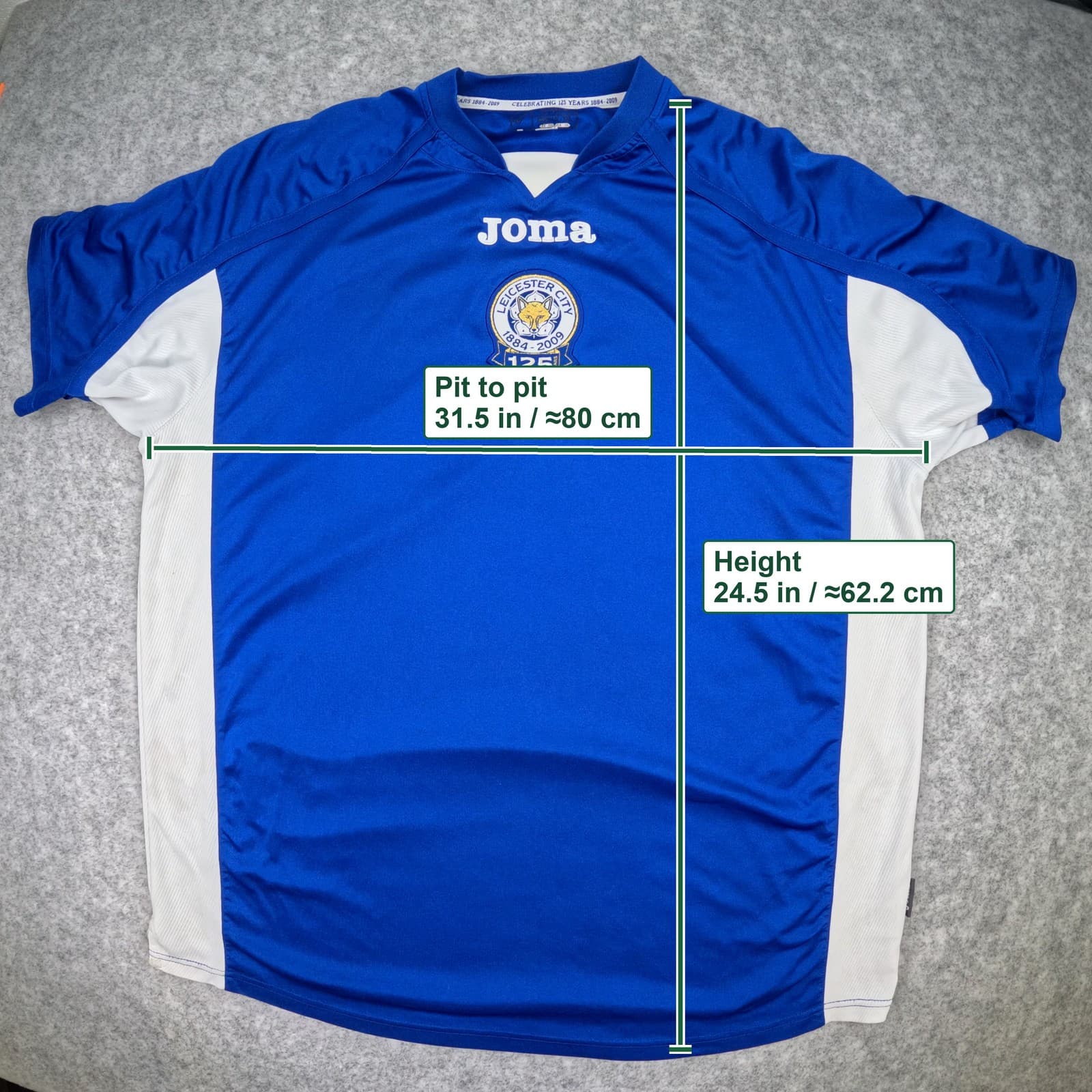 Leicester City Football Shirt 3XL Blue Home 2009 10 Joma 125 Years Soccer Jersey photo 4
