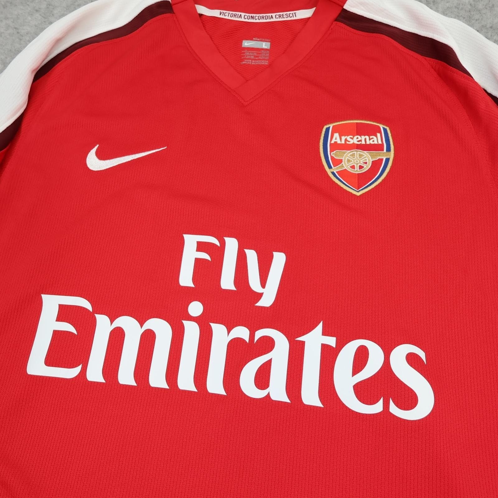 Arsenal Shirt Mens Large Red Home 2008 2010 Nike Wilshere 19 Soccer Jersey photo 3