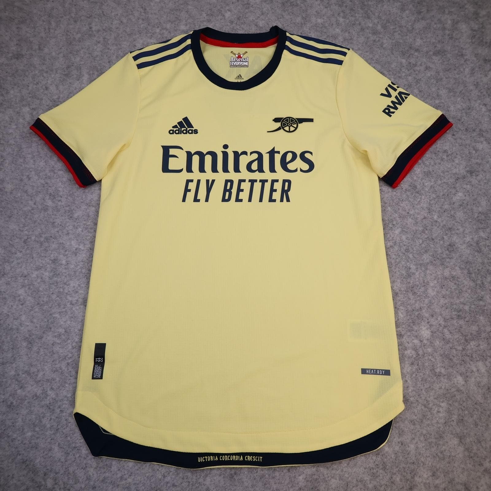 Arsenal Away Shirt Mens Medium Yellow 2021 2022 EPL Football Adidas Saka 7 photo 2