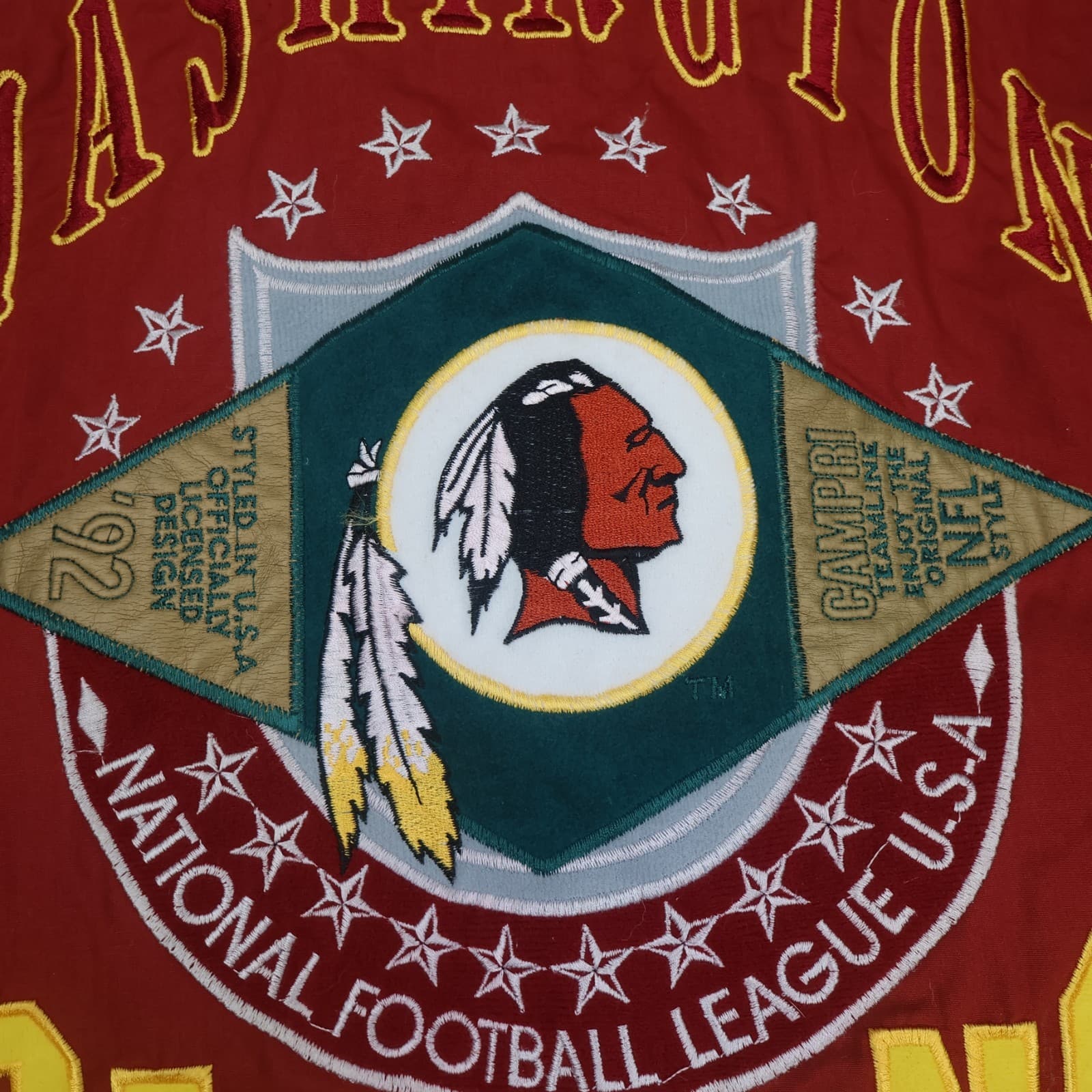 Vintage Washington Redskins Jacket Medium Hooded NFL Campri Team Line 90's Long photo 15