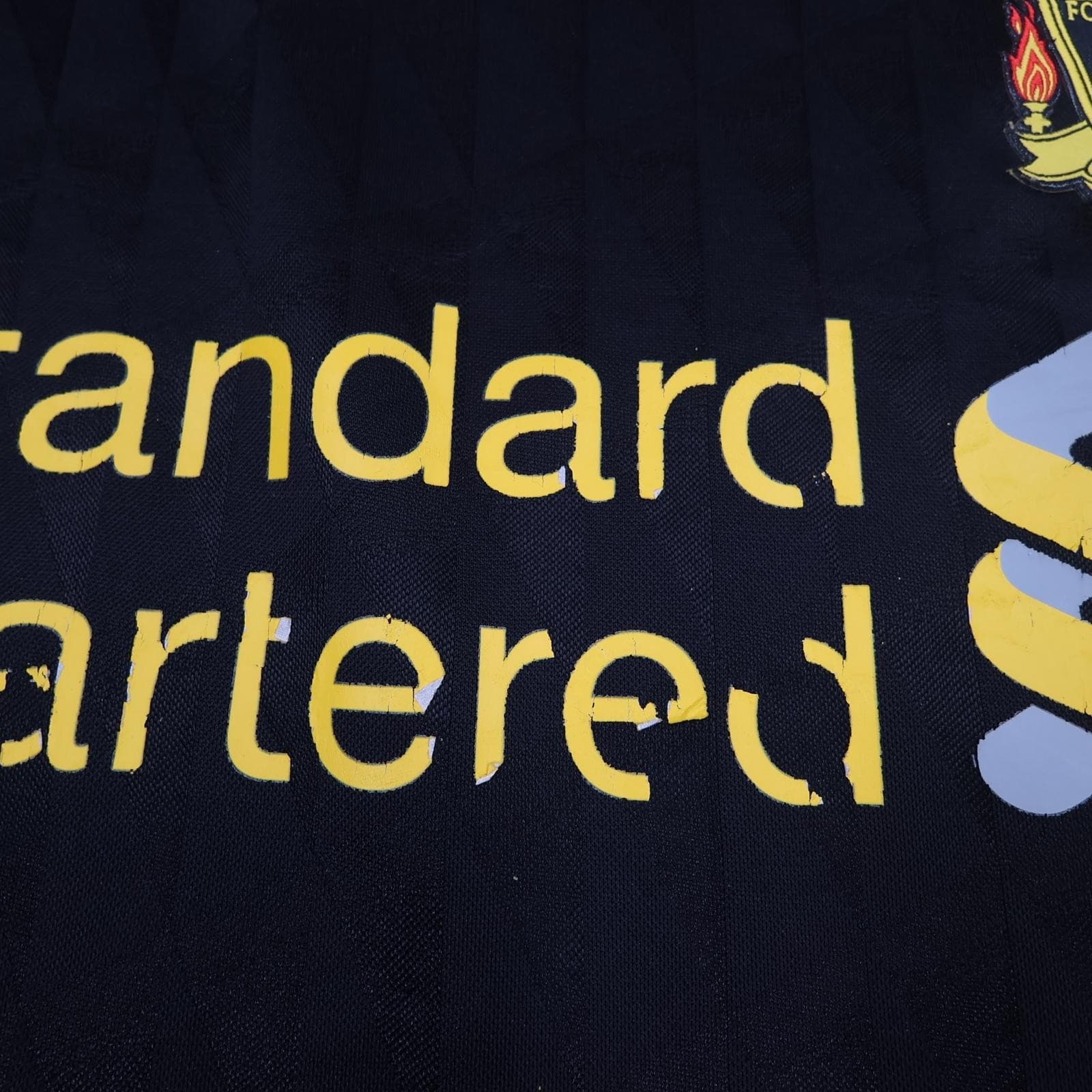 Liverpool Shirt Mens XL Black Away 2010 2011 Football Adidas Standard Chartered photo 6